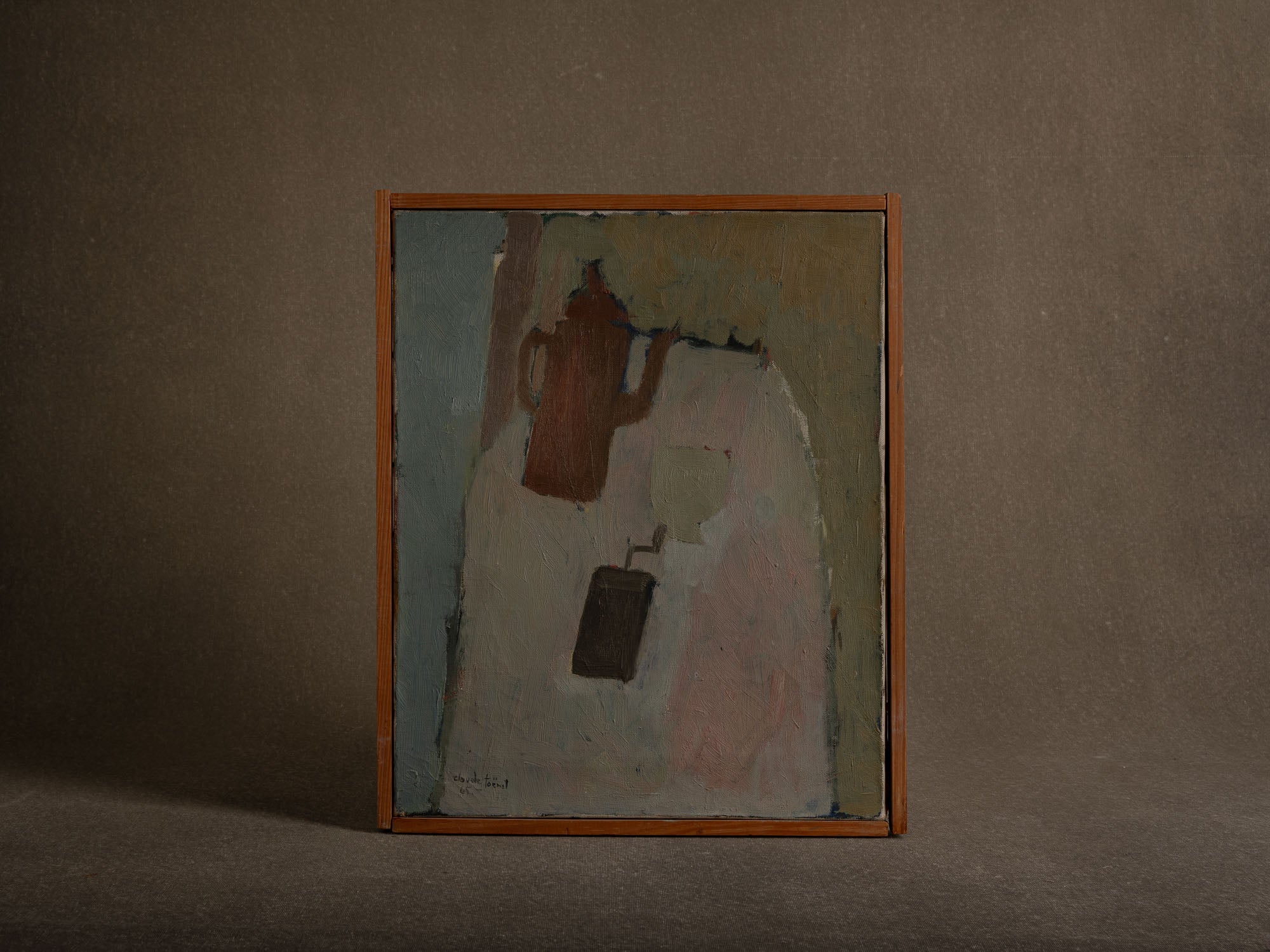 Vie silencieuse, huile sur toile de Claude Foënet, France (1965)..Silent life, oil on canvas by Claude Foënet, France (1965)