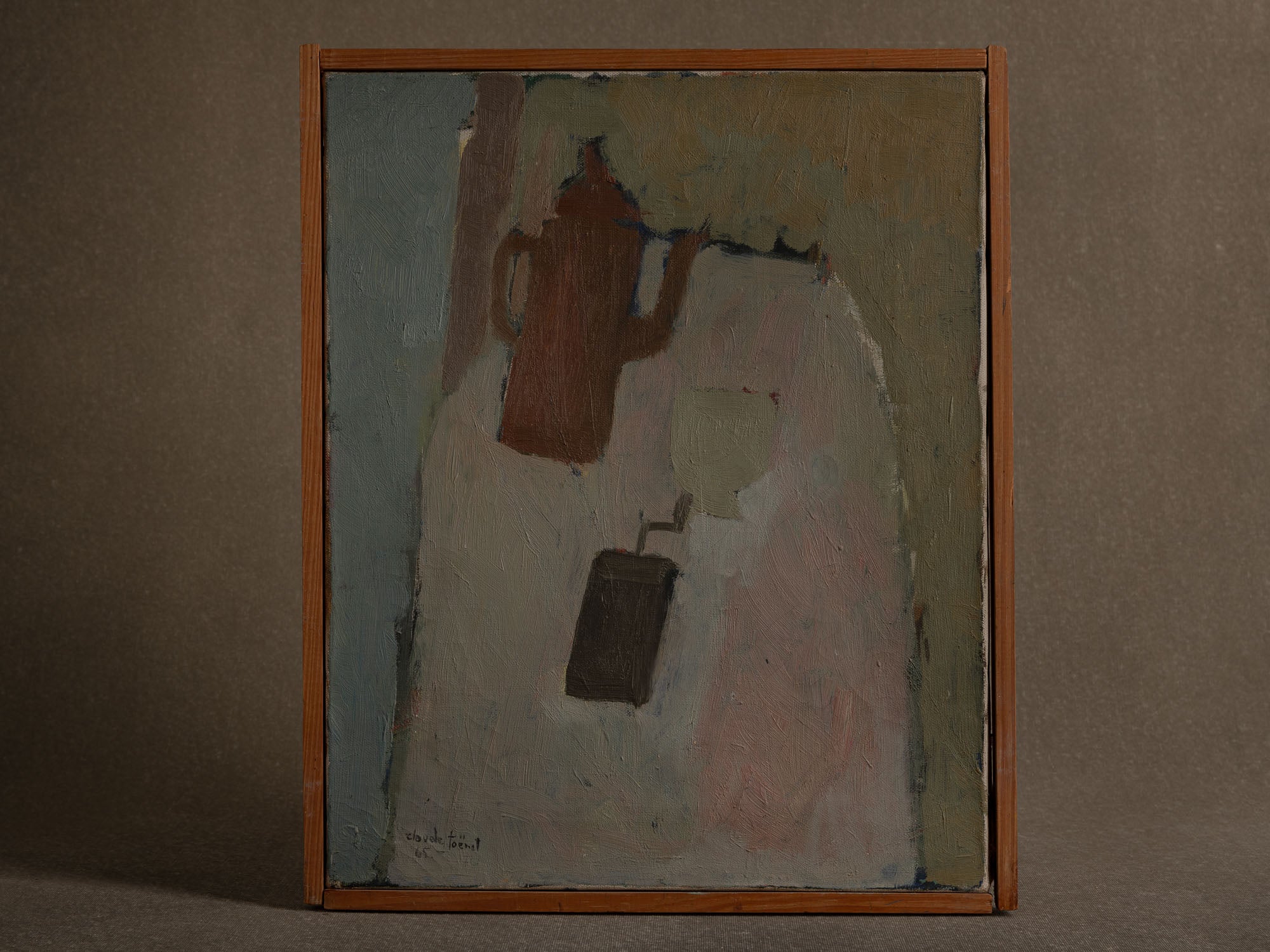 Vie silencieuse, huile sur toile de Claude Foënet, France (1965)..Silent life, oil on canvas by Claude Foënet, France (1965)