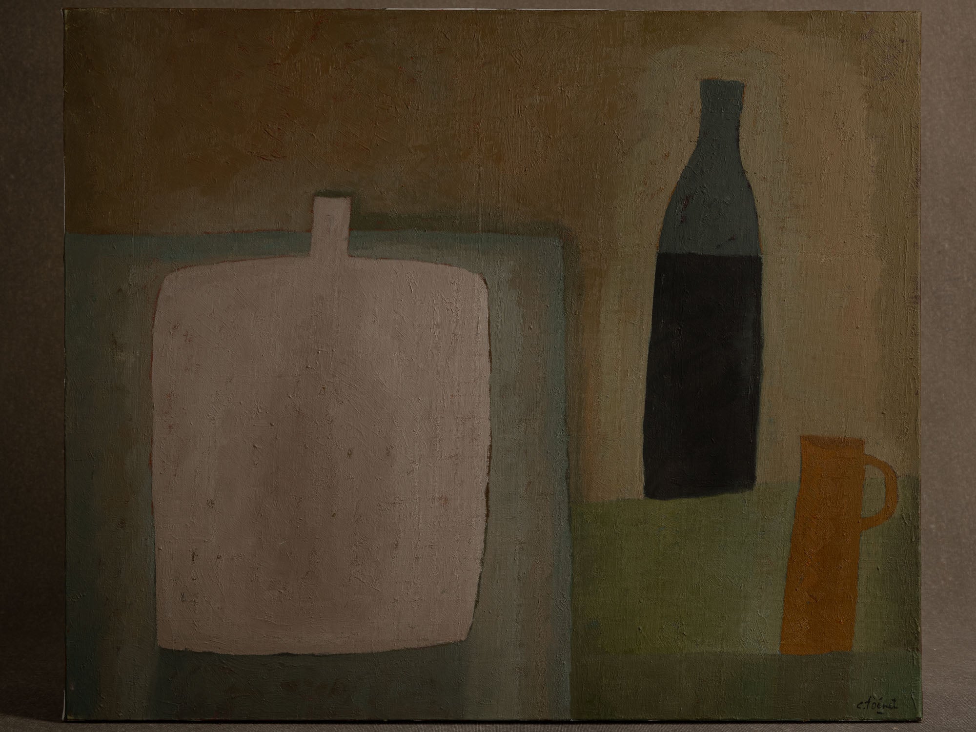 Vie silencieuse, huile sur toile de Claude Foënet, France (2000)..Silent life, oil on canvas by Claude Foënet, France (2000)