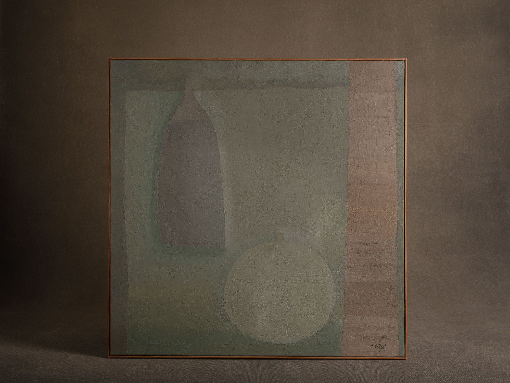 Vie silencieuse, huile sur toile de Claude Foënet, France (2001)..Silent life, oil on canvas by Claude Foënet, France (2001)