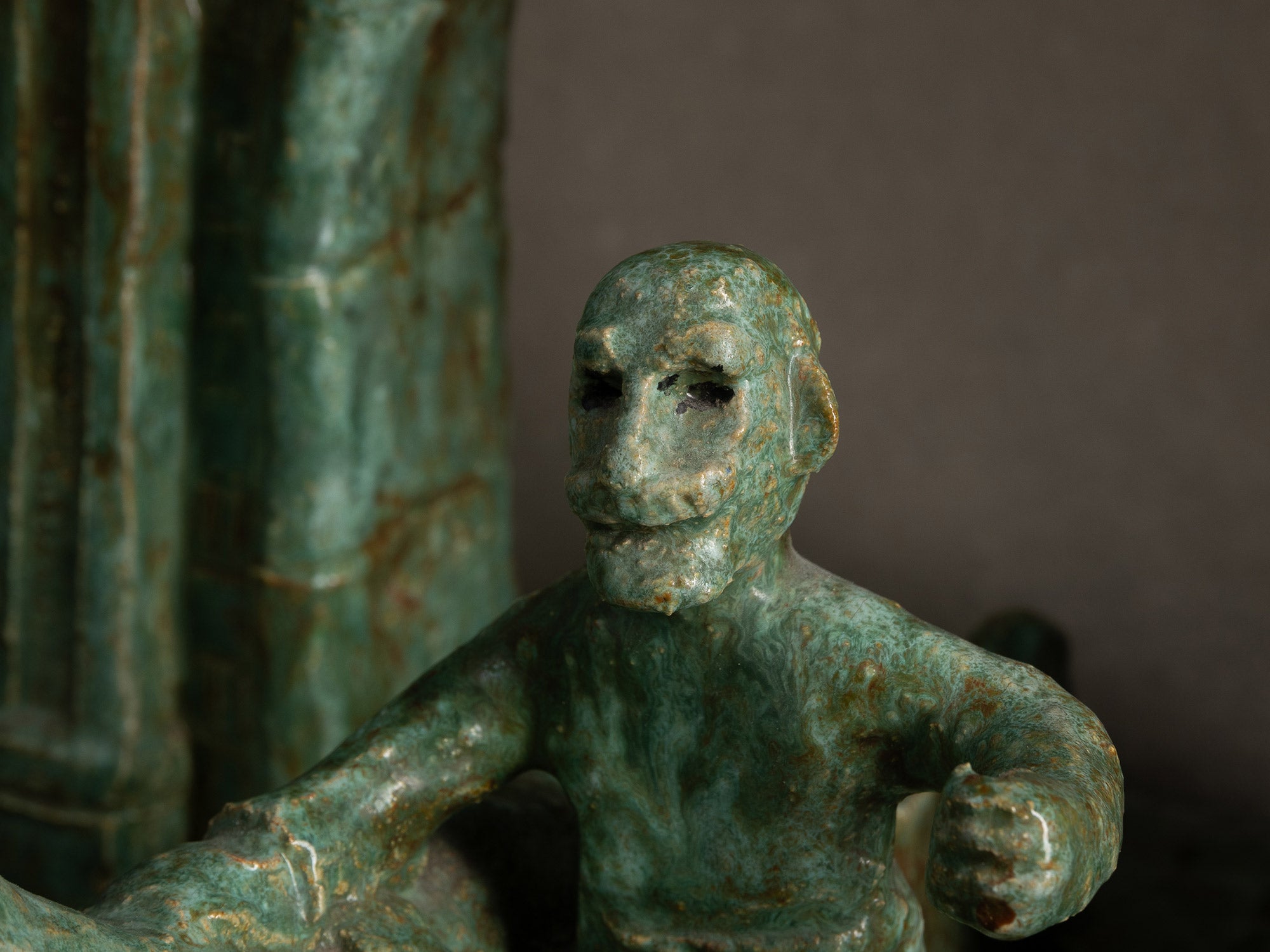 Sculpture "La Portelette de Lobbes" par Fernand Joris, Belgique (1951-66)..Unique outsider art clay sculpture "La Portelette de Lobbes" by Fernand Joris, Belgium (1951-66)