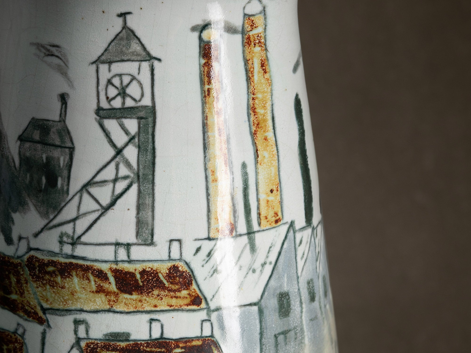 Important vase historié "Les révoltes ouvrières de 1886" par Fernand Joris, Belgique (1951-66)..Unique outsider art clay vase "les révoltes ouvrières de 1886" by Fernand Joris, Belgium (1951-66)