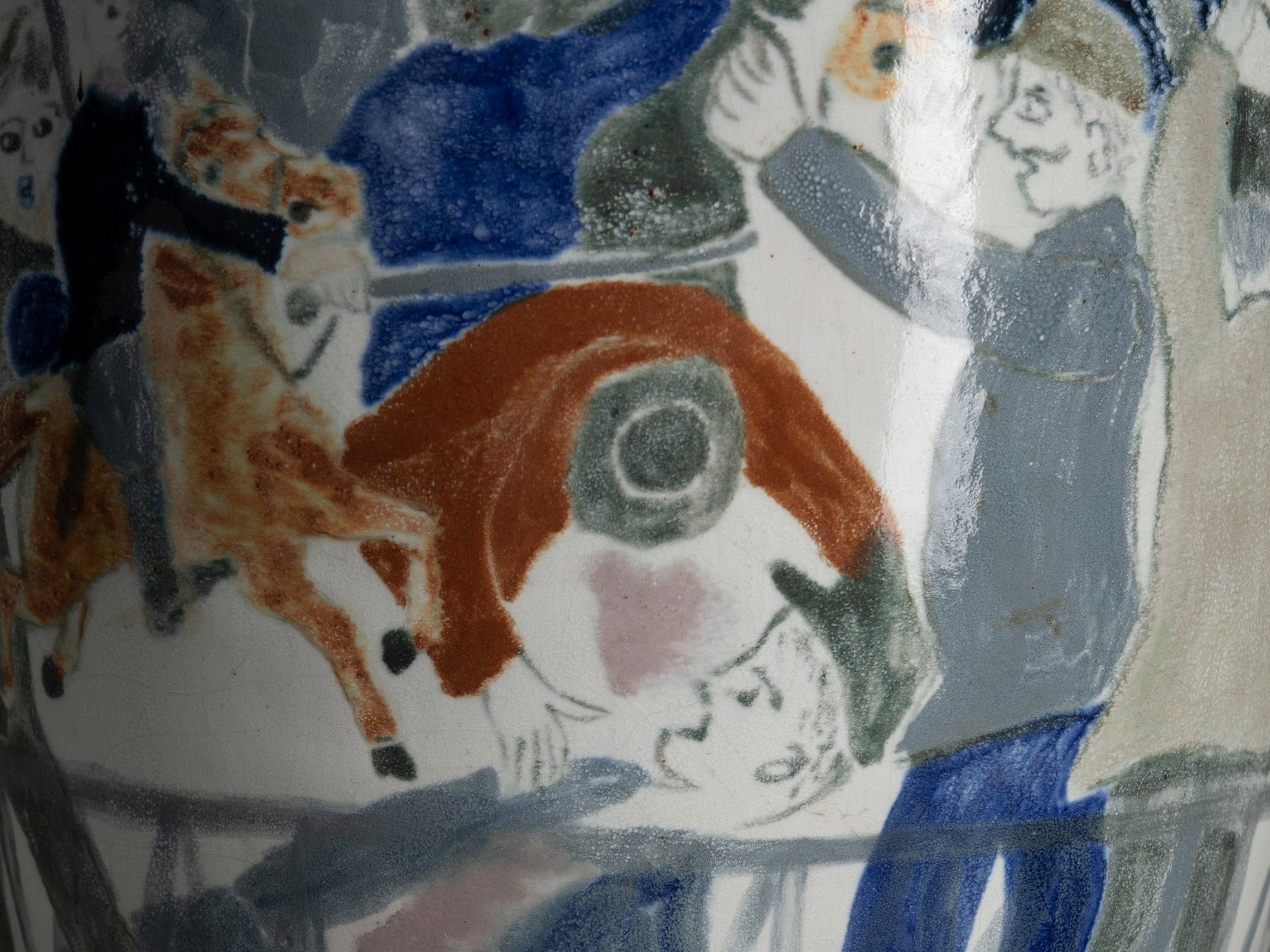 Important vase historié "Les révoltes ouvrières de 1886" par Fernand Joris, Belgique (1951-66)..Unique outsider art clay vase "les révoltes ouvrières de 1886" by Fernand Joris, Belgium (1951-66)
