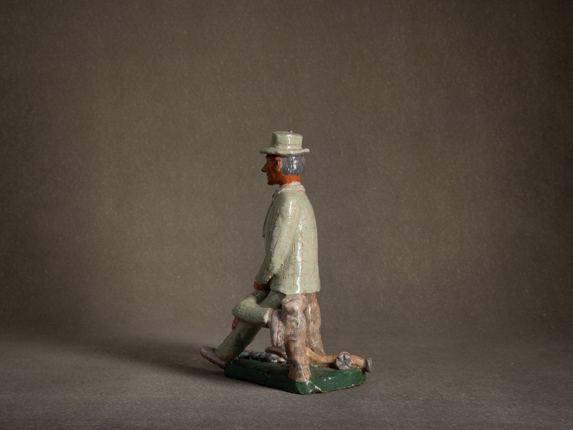 Sculpture "Les grands voyages" par Fernand Joris, Belgique (1951-66)..Unique outsider art clay sculpture "les grands voyages" by Fernand Joris, Belgium (1951-66)