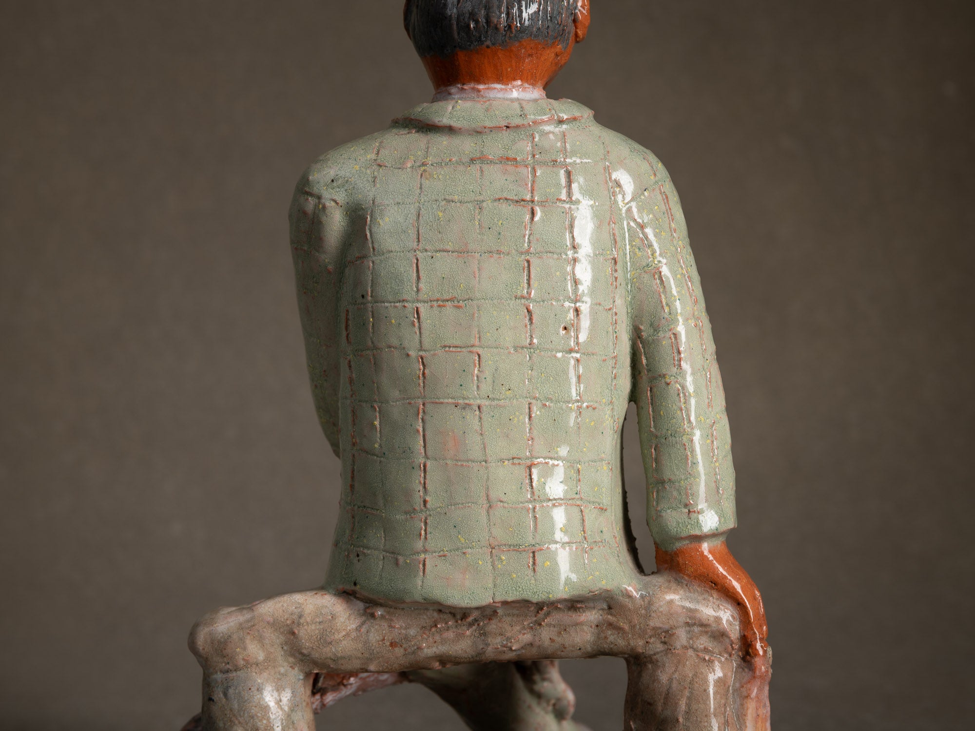 Sculpture "Les grands voyages" par Fernand Joris, Belgique (1951-66)..Unique outsider art clay sculpture "les grands voyages" by Fernand Joris, Belgium (1951-66)