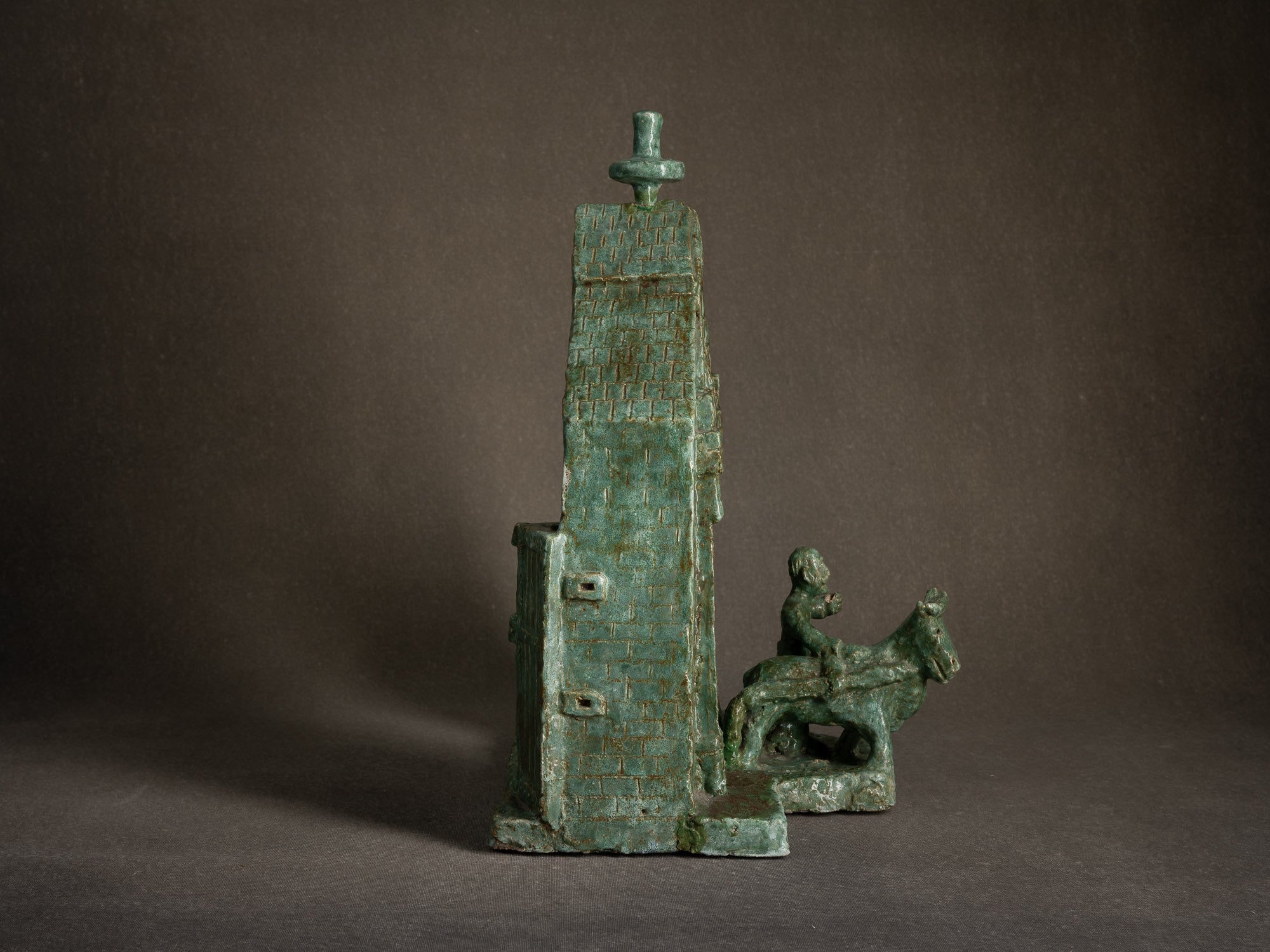 Sculpture "La Portelette de Lobbes" par Fernand Joris, Belgique (1951-66)..Unique outsider art clay sculpture "La Portelette de Lobbes" by Fernand Joris, Belgium (1951-66)