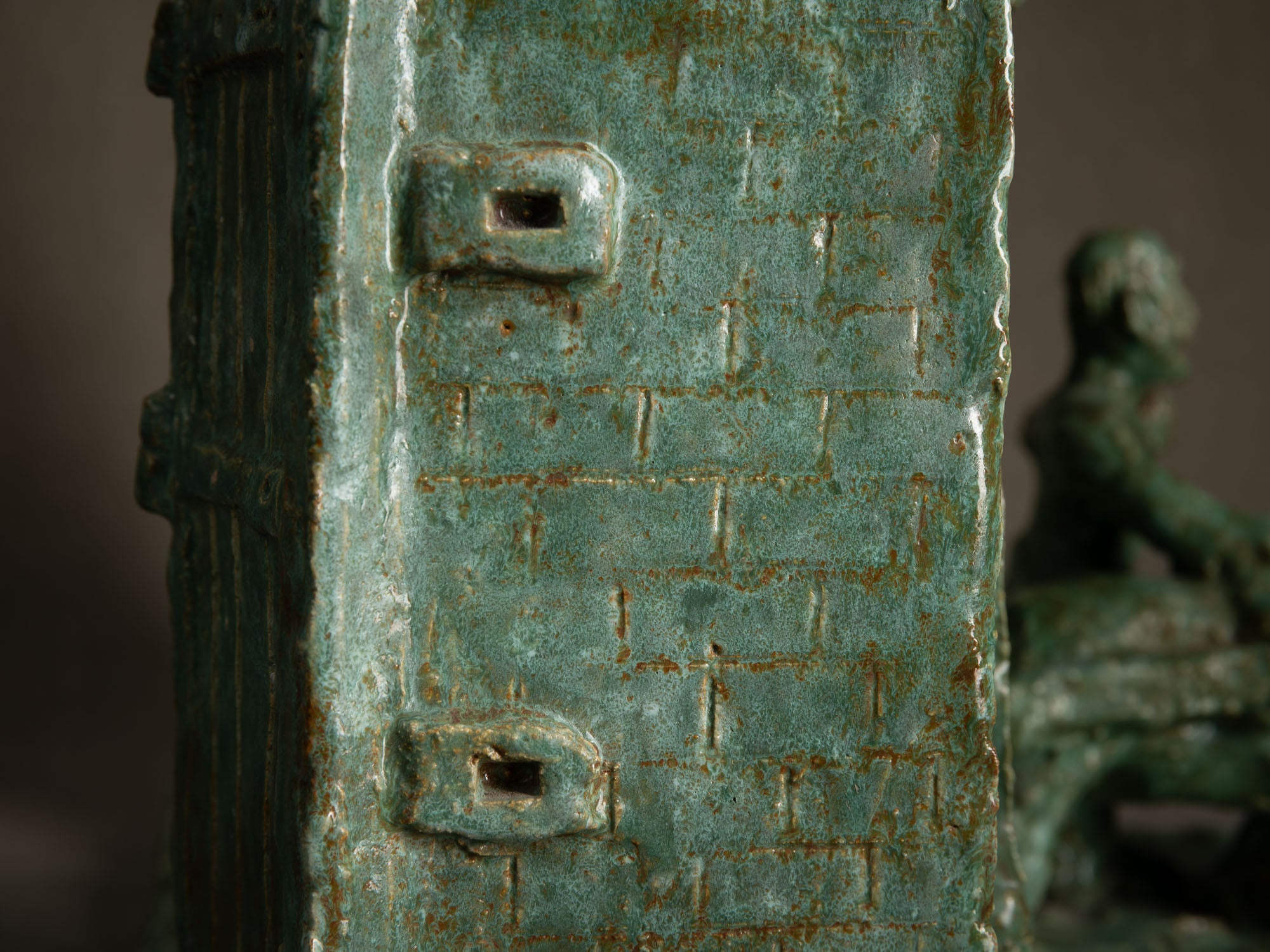 Sculpture "La Portelette de Lobbes" par Fernand Joris, Belgique (1951-66)..Unique outsider art clay sculpture "La Portelette de Lobbes" by Fernand Joris, Belgium (1951-66)