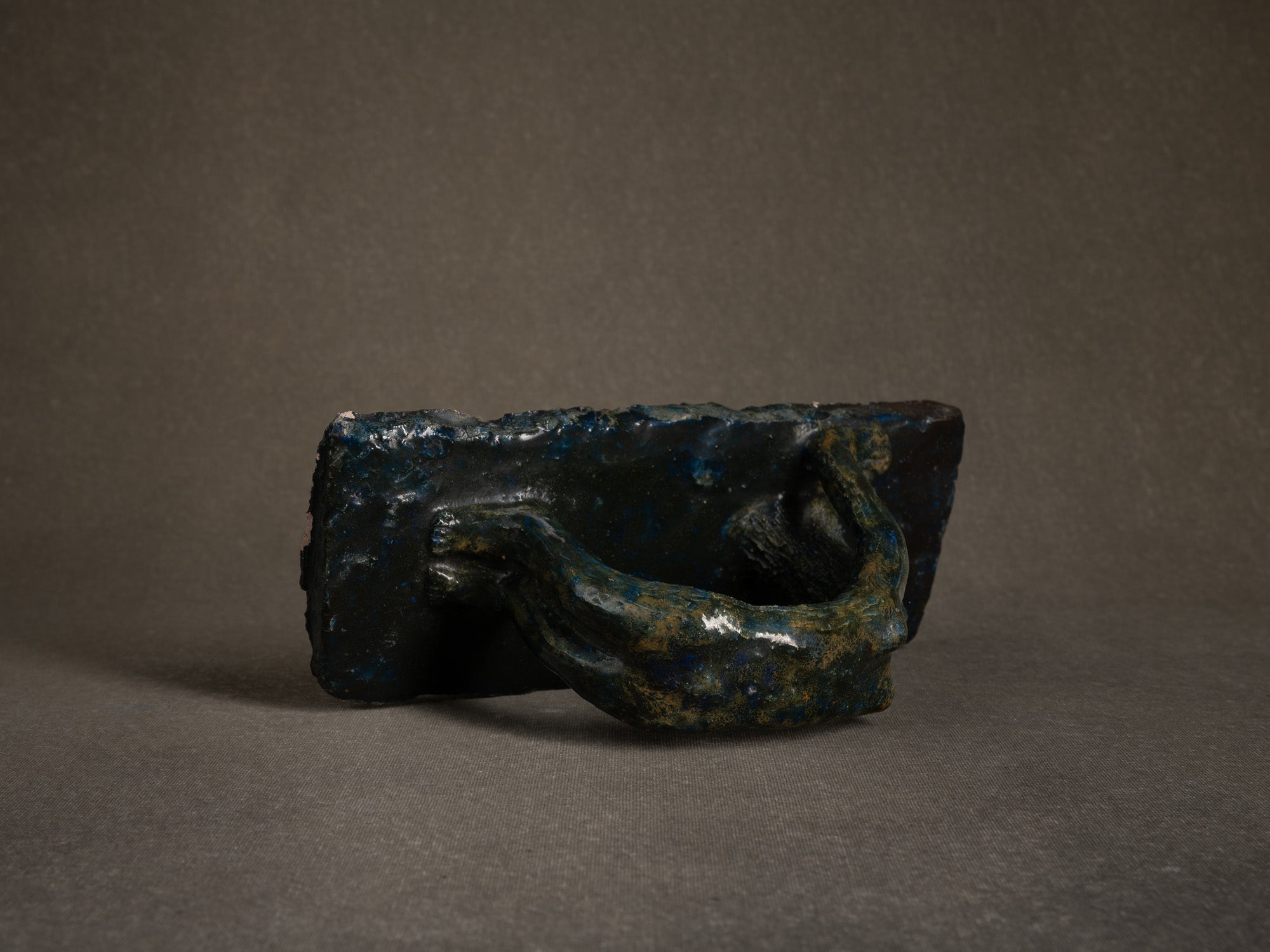 Sculpture, le cirque "Acrobate renversé" par Fernand Joris, Belgique (1951-66)..Unique outsider art clay sculpture, the circus "acrobate renversé" by Fernand Joris, Belgium (1951-66)