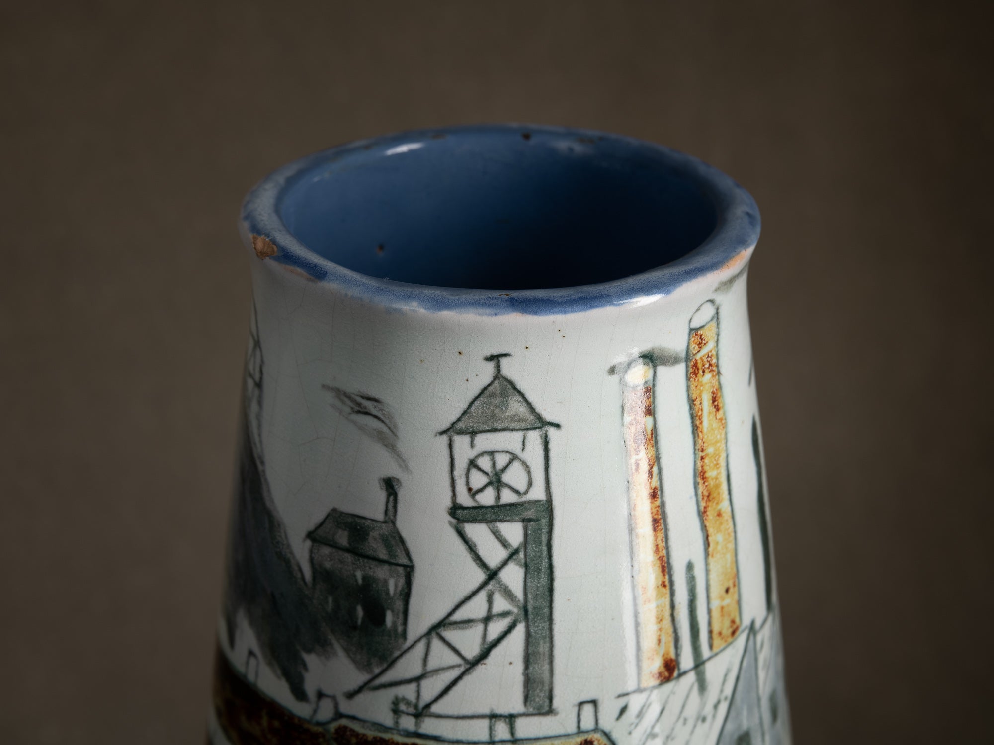 Important vase historié "Les révoltes ouvrières de 1886" par Fernand Joris, Belgique (1951-66)..Unique outsider art clay vase "les révoltes ouvrières de 1886" by Fernand Joris, Belgium (1951-66)