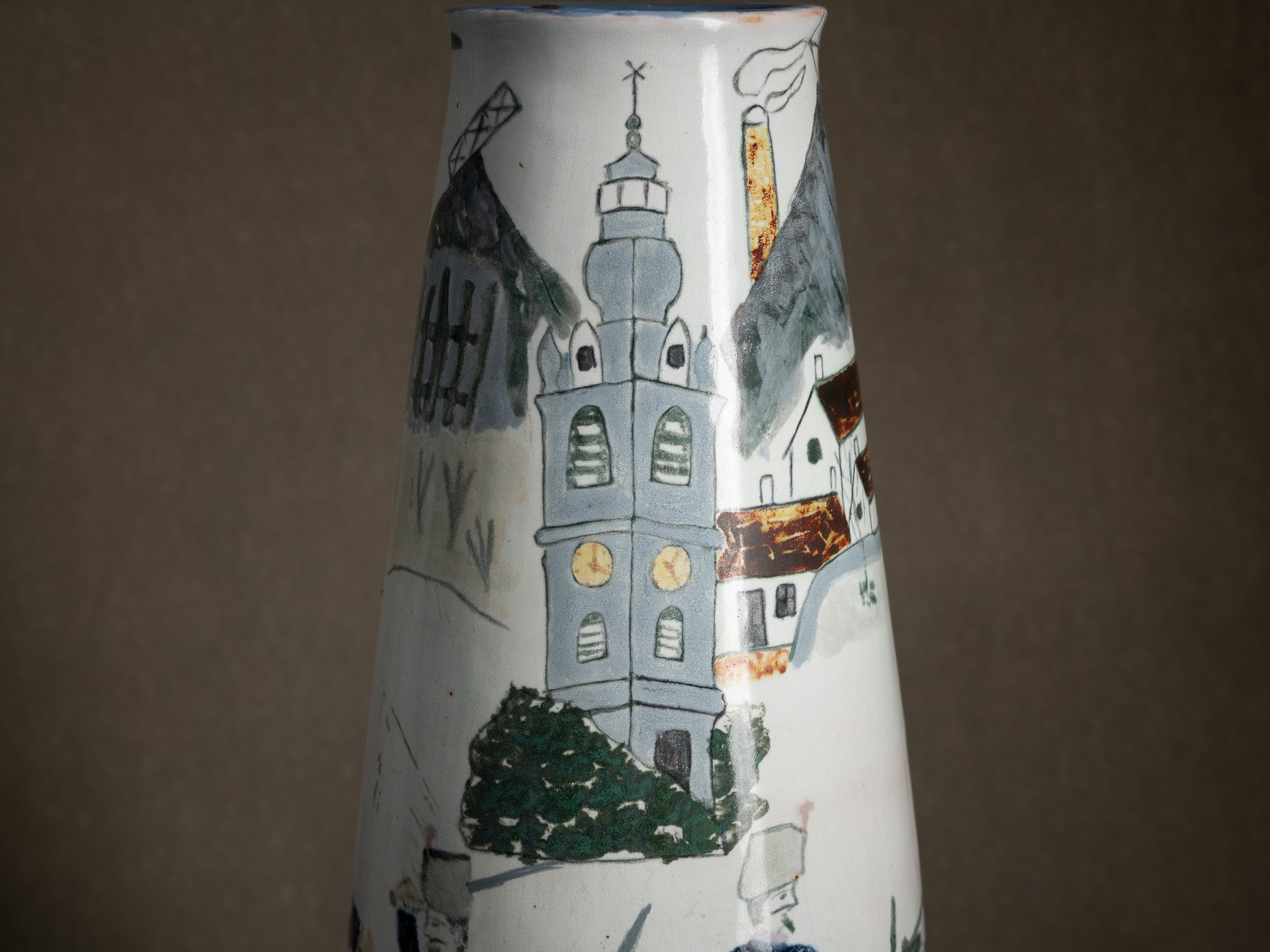 Important vase historié "Les révoltes ouvrières de 1886" par Fernand Joris, Belgique (1951-66)..Unique outsider art clay vase "les révoltes ouvrières de 1886" by Fernand Joris, Belgium (1951-66)