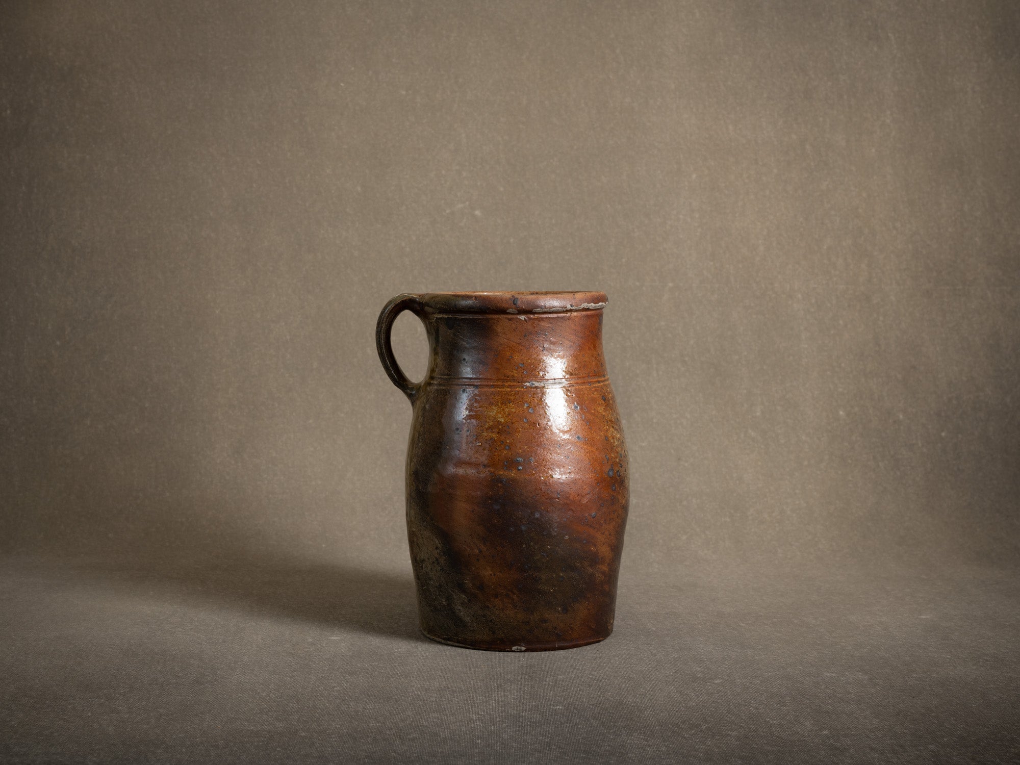 Pot à lait en grès de La Borne, France (XIXe siècle)..Large stoneware folk milk pot by anonymous La Borne potters, France (19th century)