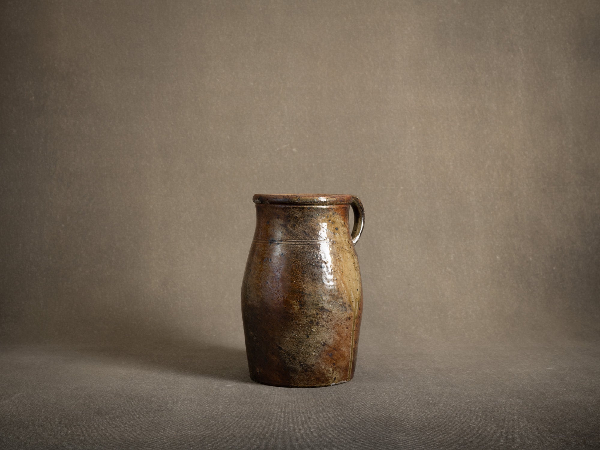 Pot à lait en grès de La Borne, France (XIXe siècle)..Large stoneware folk milk pot by anonymous La Borne potters, France (19th century)