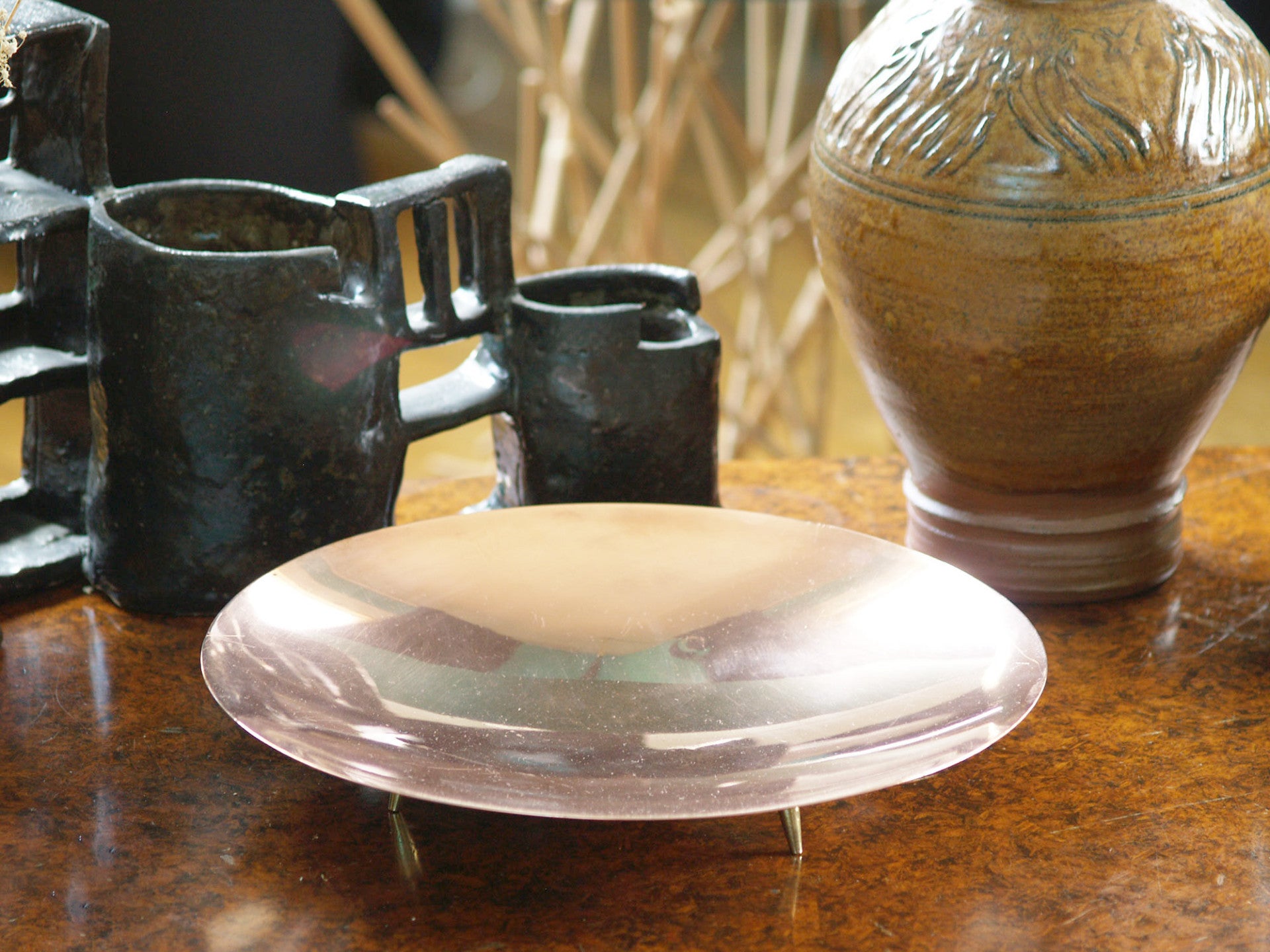 Coupe d’Ernst Dragsted, Danemark (vers 1940)..Large dish by Ernst Dragsted, Denmark (circa 1940)
