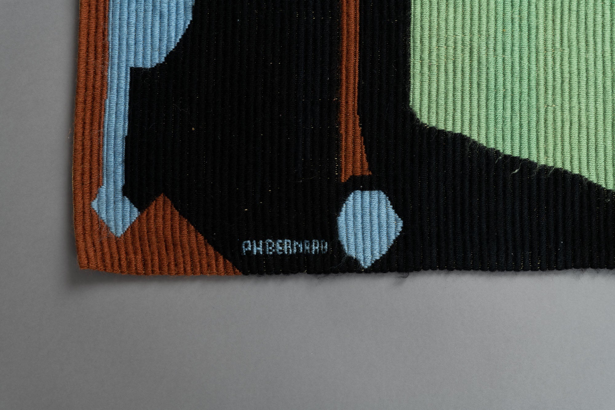 Tapisserie murale puriste par Philippe Bernard, France (vers 1955)..Purist wall tapestry by Philippe Bernard, France (circa 1955)