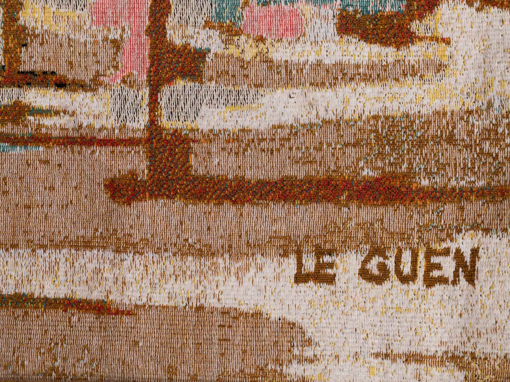 Tapisserie "Soleil d'or" de Thérèse Le Guen pour Robert Four, France (vers 1965)..Wall tapestry "soleil d'or" by Thérèse Le Guen for Robert Four, France (circa 1965)