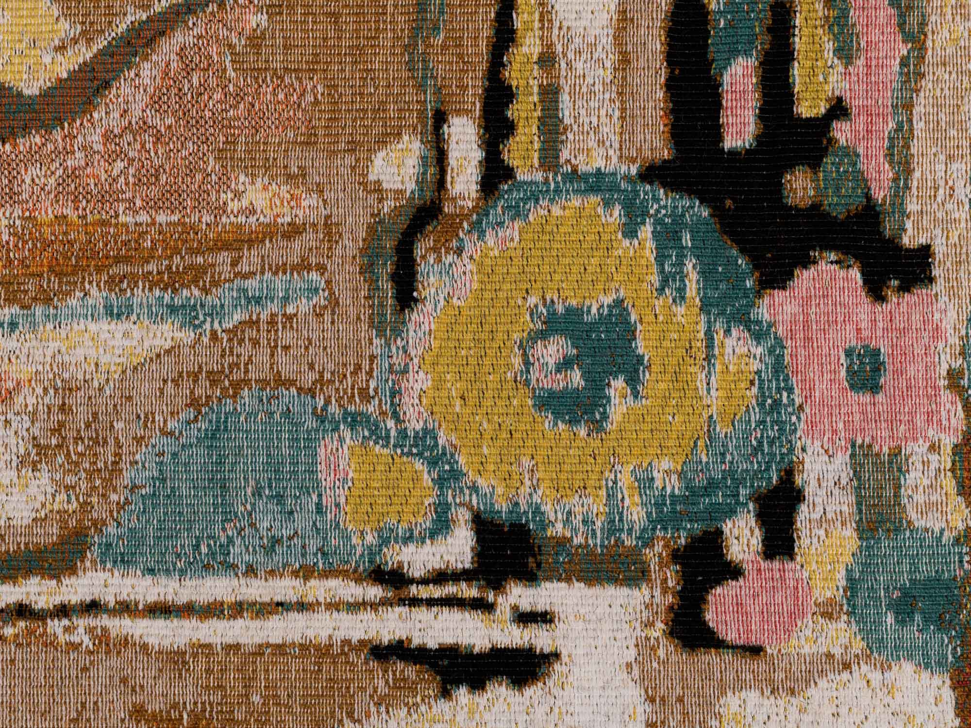 Tapisserie "Soleil d'or" de Thérèse Le Guen pour Robert Four, France (vers 1965)..Wall tapestry "soleil d'or" by Thérèse Le Guen for Robert Four, France (circa 1965)