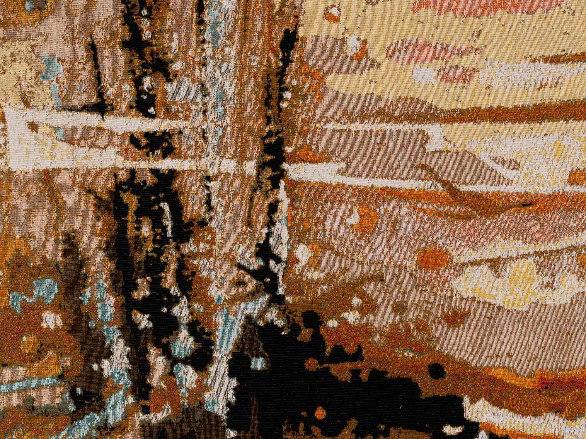 Tapisserie "Soleil d'or" de Thérèse Le Guen pour Robert Four, France (vers 1965)..Wall tapestry "soleil d'or" by Thérèse Le Guen for Robert Four, France (circa 1965)