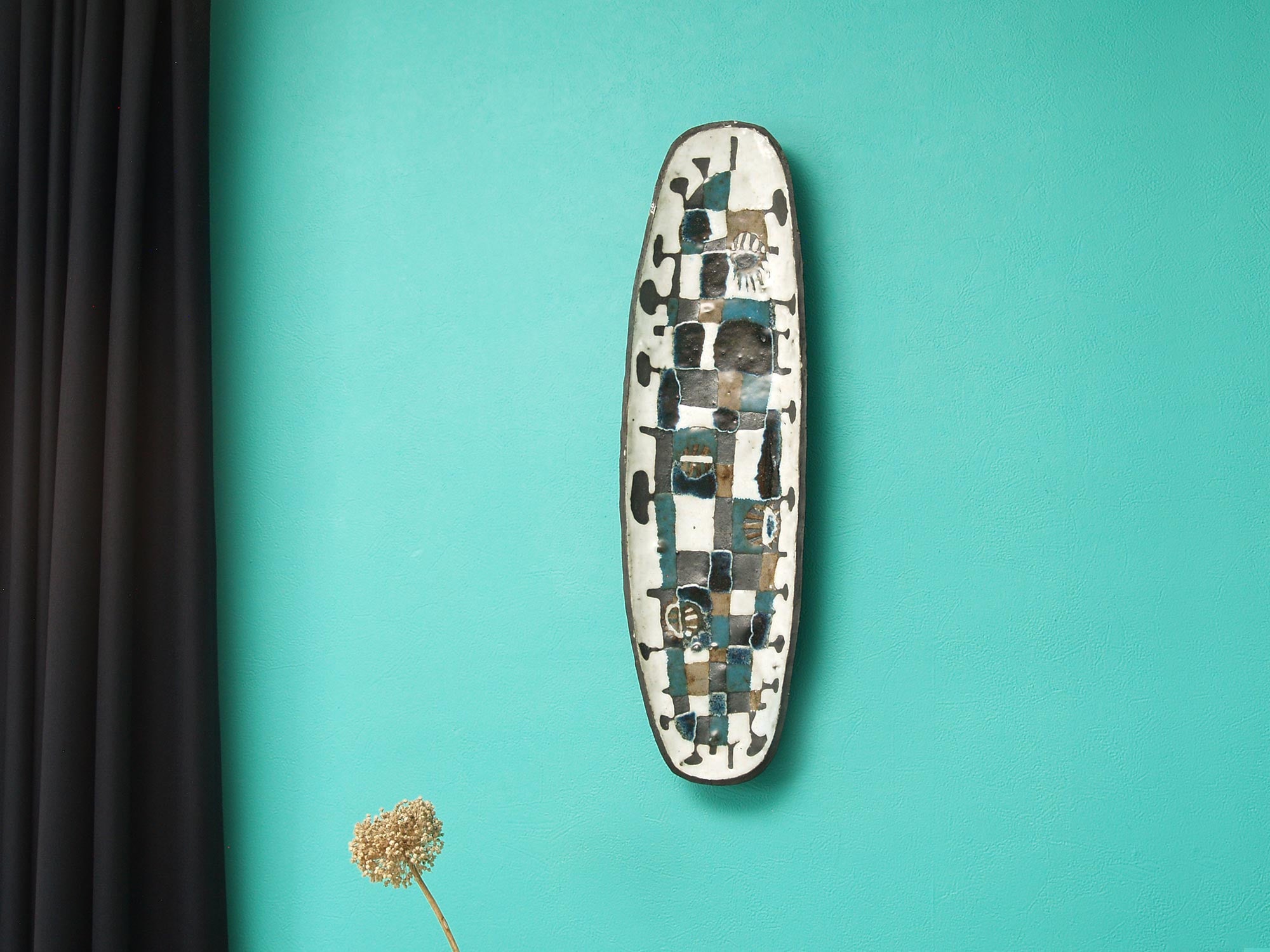 Important plat mural de Jan Nolf, Belgique (vers 1960)..Free form wall panel / dish by Jan Nolf, Belgium (circa 1960)