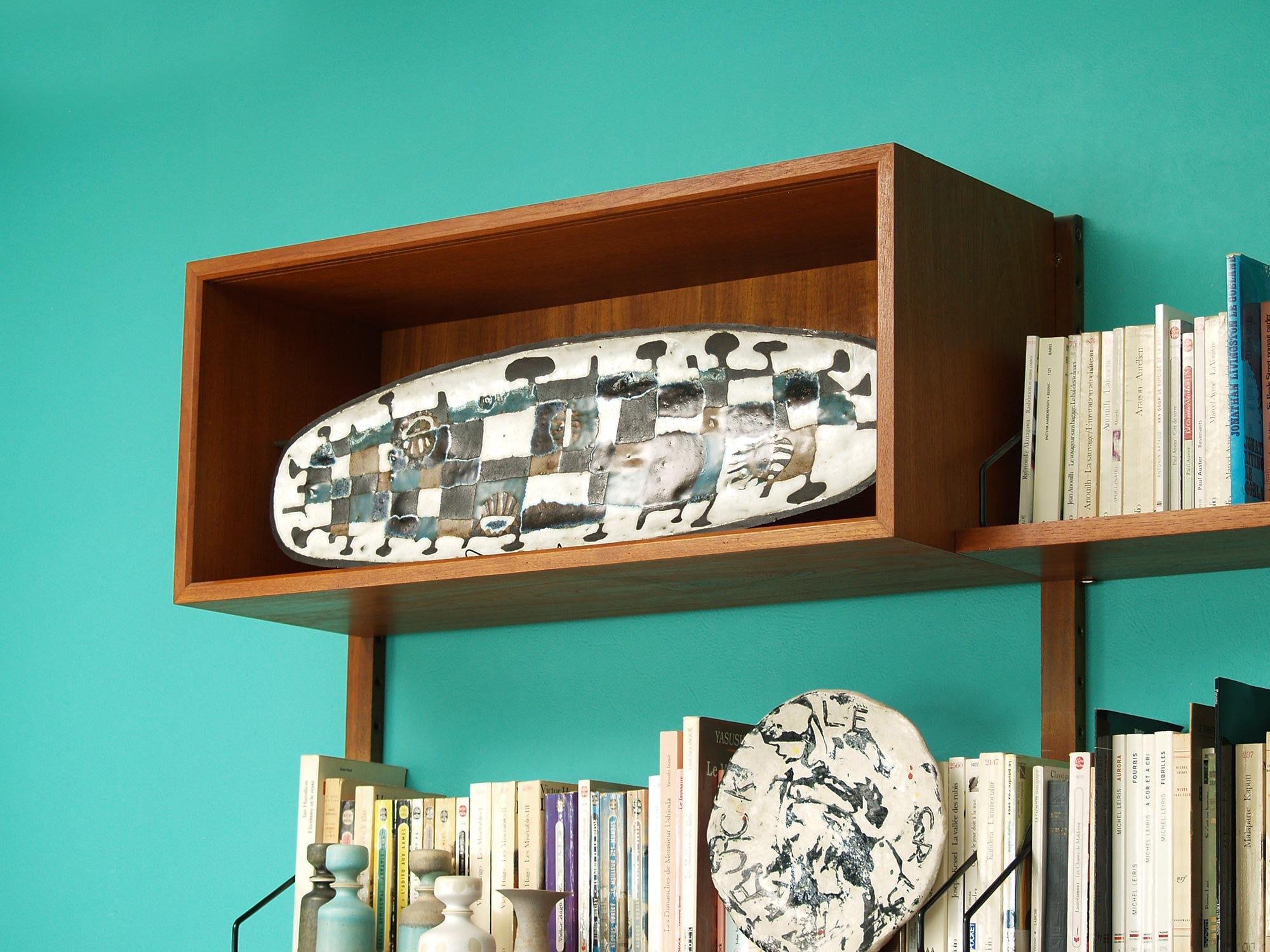 Important plat mural de Jan Nolf, Belgique (vers 1960)..Free form wall panel / dish by Jan Nolf, Belgium (circa 1960)