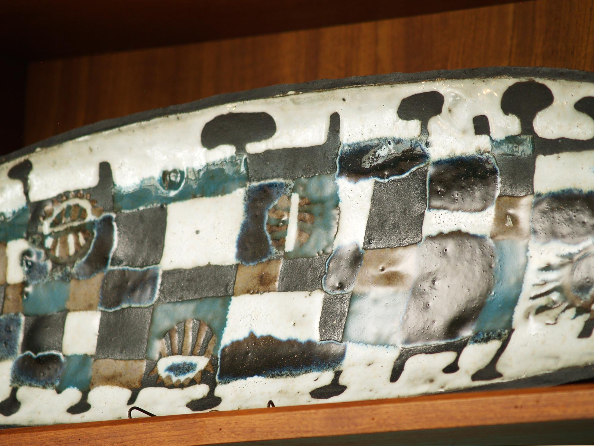 Important plat mural de Jan Nolf, Belgique (vers 1960)..Free form wall panel / dish by Jan Nolf, Belgium (circa 1960)
