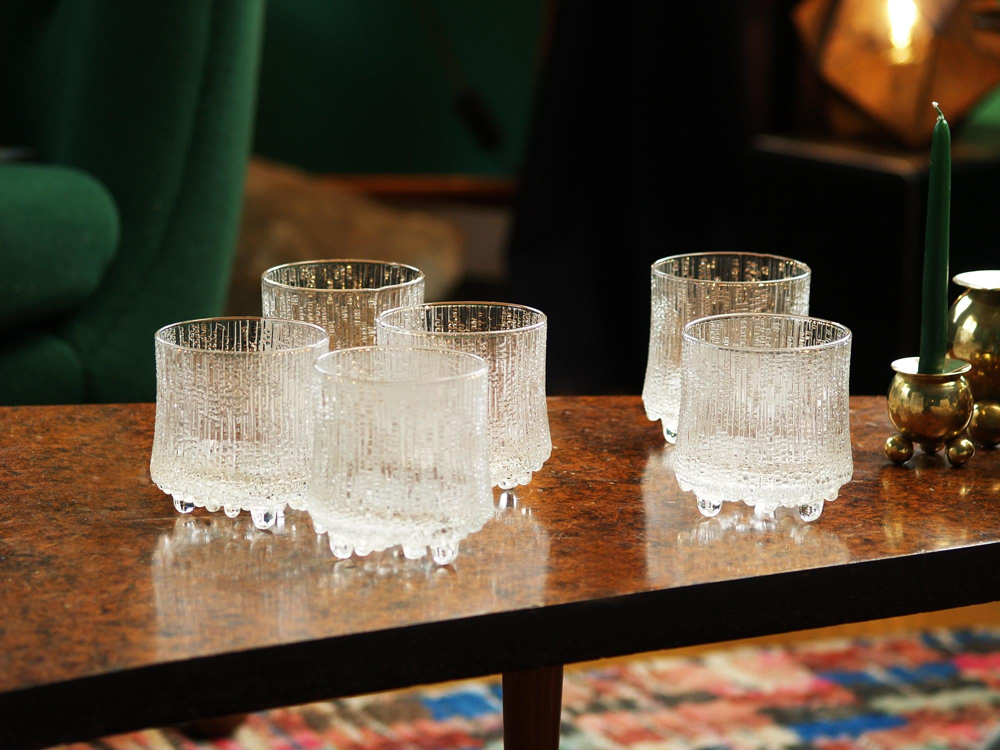 Service de verres Ultima Thule de Tapio Wirkkala pour Iittala, Finlande (vers 1968)..Ultima Thule glasses set by Tapio Wirkkala for Iittala, Finland (circa 1968)