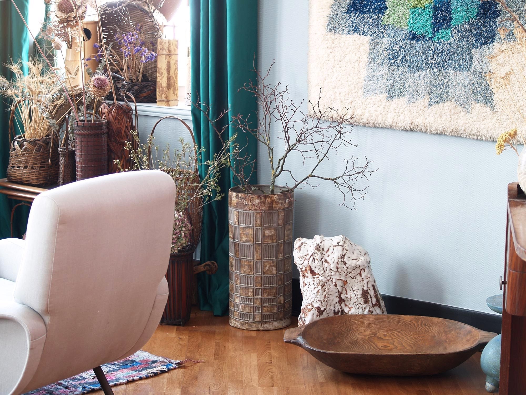 Rare et monumental vase de parquet d'Alexandre Kostanda, France (vers 1960)..Huge outsanding floor vase by Alexandre Kostanda, France (circa 1960)