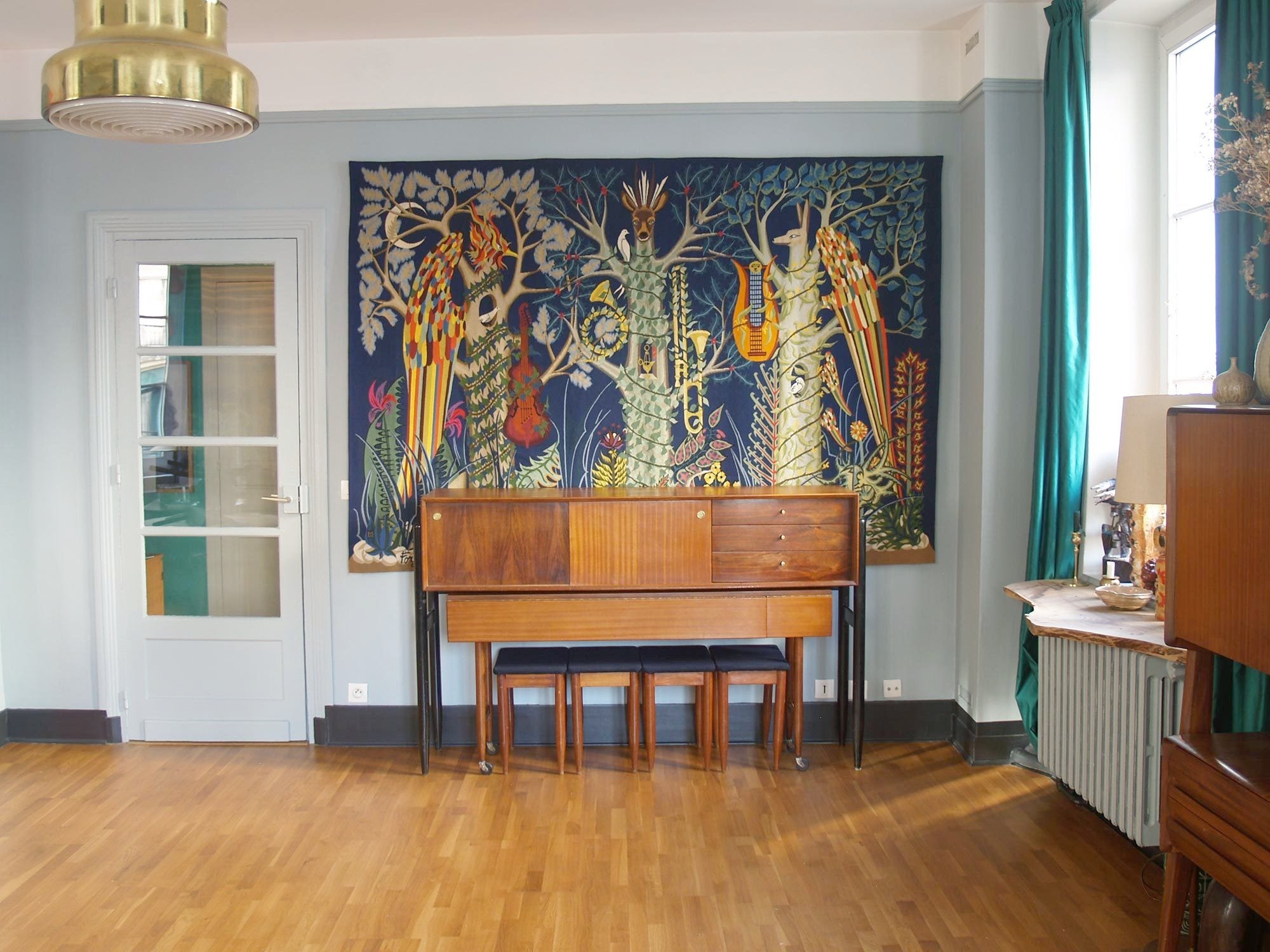 Rare unité multifonction, enfilade & salle‑à‑manger par Arthur Edwards pour White & Newton Ltd, Royaume‑Uni (vers 1958)..Rare Unit combo, Sideboard & Dining Room set by Arthur Edwards for White & Newton Ltd, United Kingdom (ca. 1958)