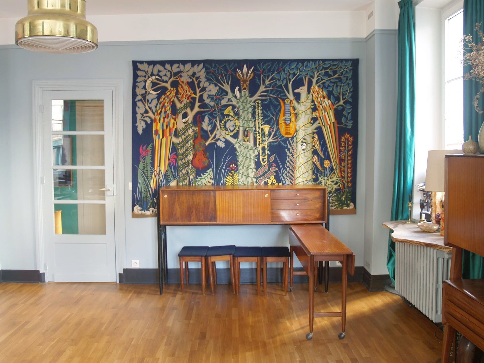 Rare unité multifonction, enfilade & salle‑à‑manger par Arthur Edwards pour White & Newton Ltd, Royaume‑Uni (vers 1958)..Rare Unit combo, Sideboard & Dining Room set by Arthur Edwards for White & Newton Ltd, United Kingdom (ca. 1958)