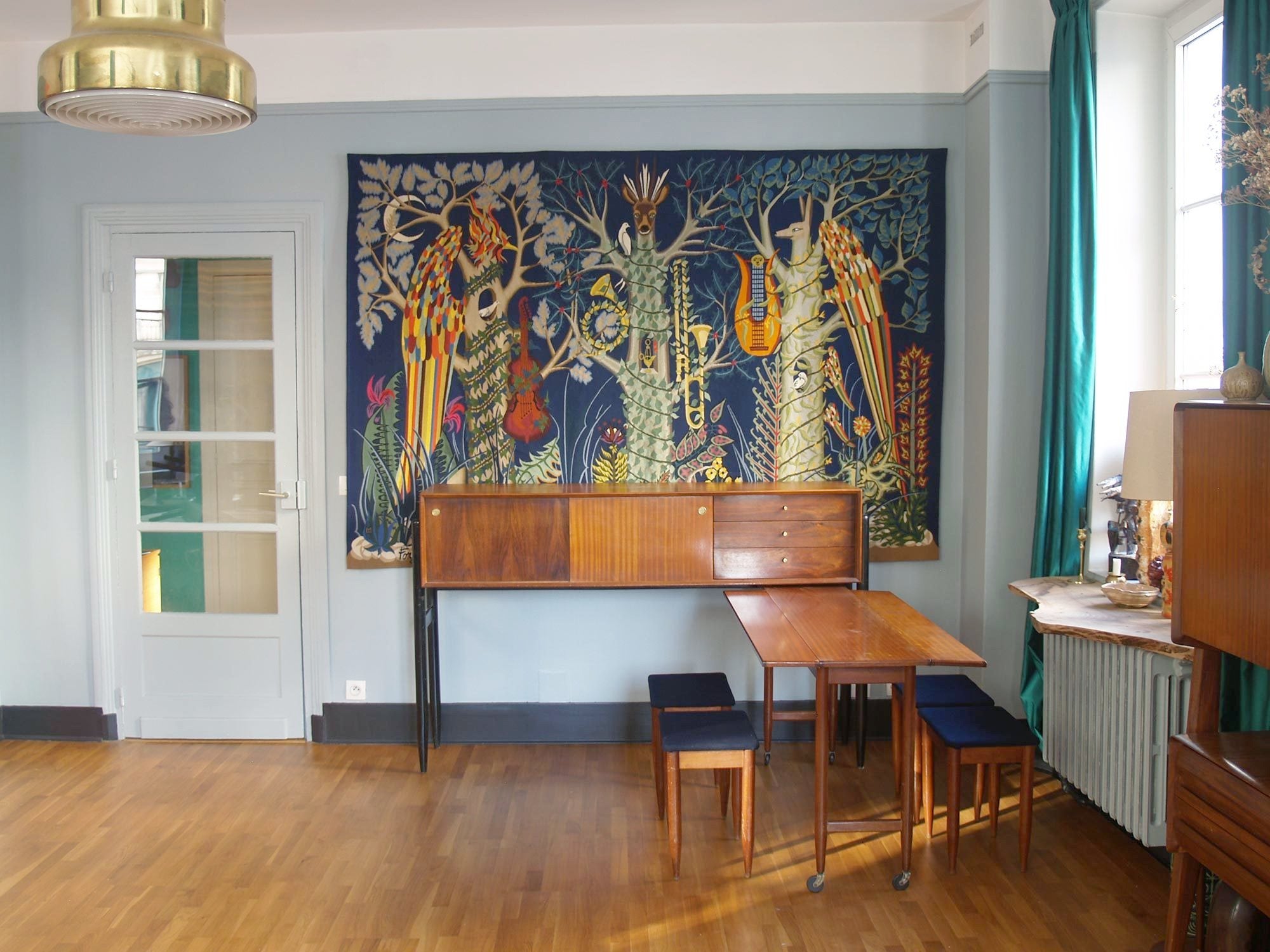 Rare unité multifonction, enfilade & salle‑à‑manger par Arthur Edwards pour White & Newton Ltd, Royaume‑Uni (vers 1958)..Rare Unit combo, Sideboard & Dining Room set by Arthur Edwards for White & Newton Ltd, United Kingdom (ca. 1958)