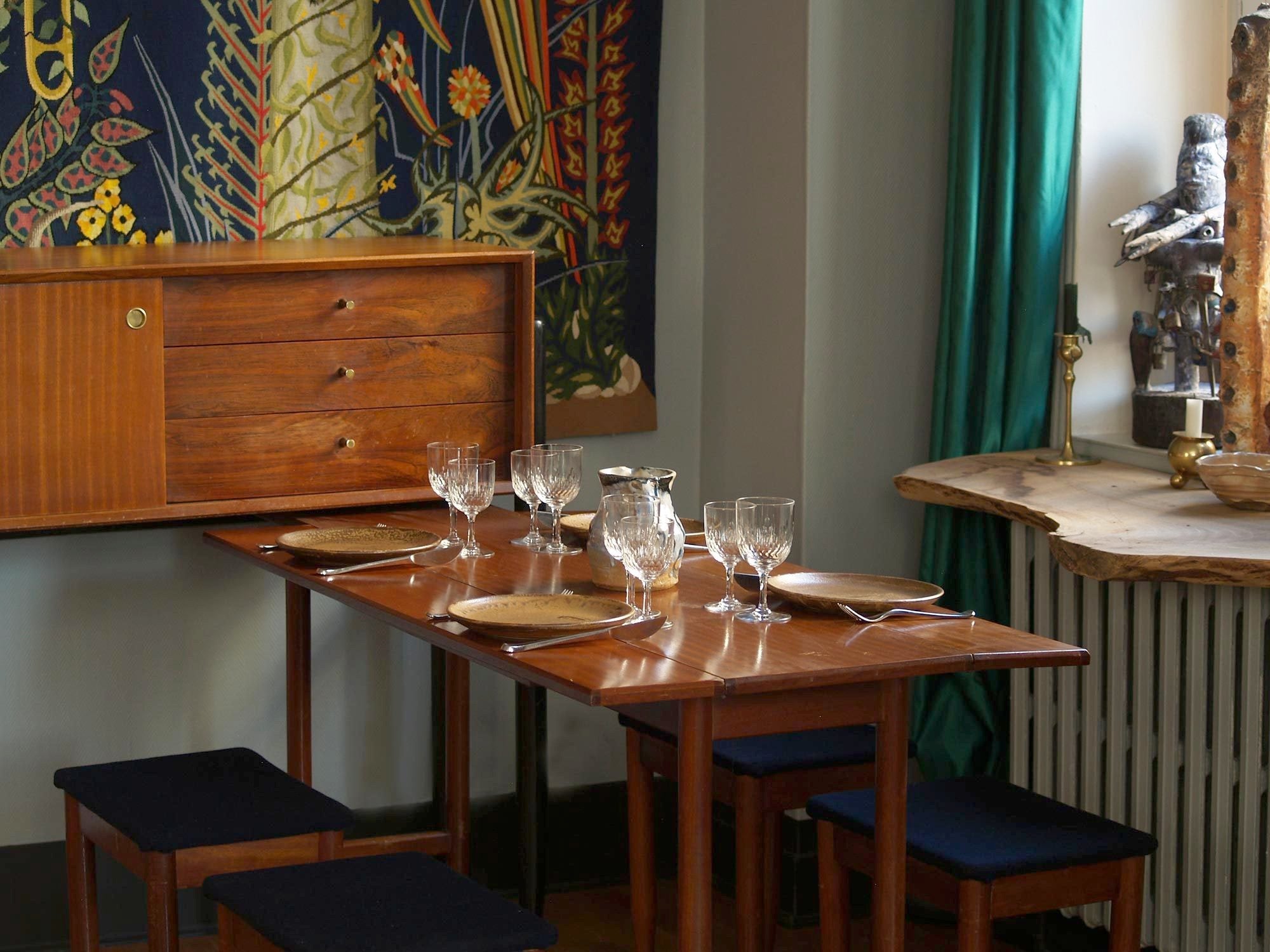 Rare unité multifonction, enfilade & salle‑à‑manger par Arthur Edwards pour White & Newton Ltd, Royaume‑Uni (vers 1958)..Rare Unit combo, Sideboard & Dining Room set by Arthur Edwards for White & Newton Ltd, United Kingdom (ca. 1958)