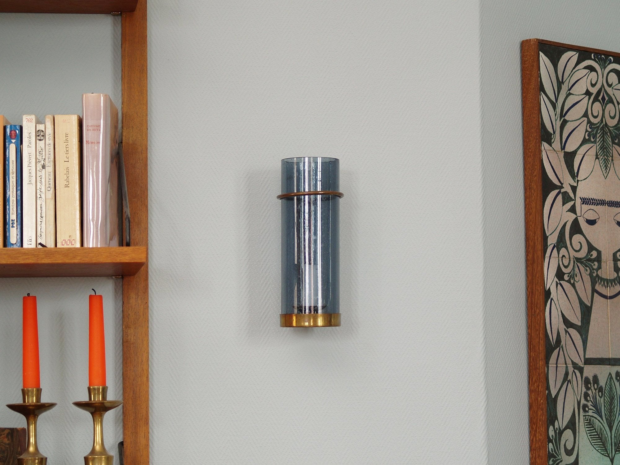Lumière d'applique / bougeoir de Gunnar Ander & Ystad Metall, Suède (années 1950)..Wall candle holder by Gunnar Ander & Ystad Metall, Sweden (Circa 1950)