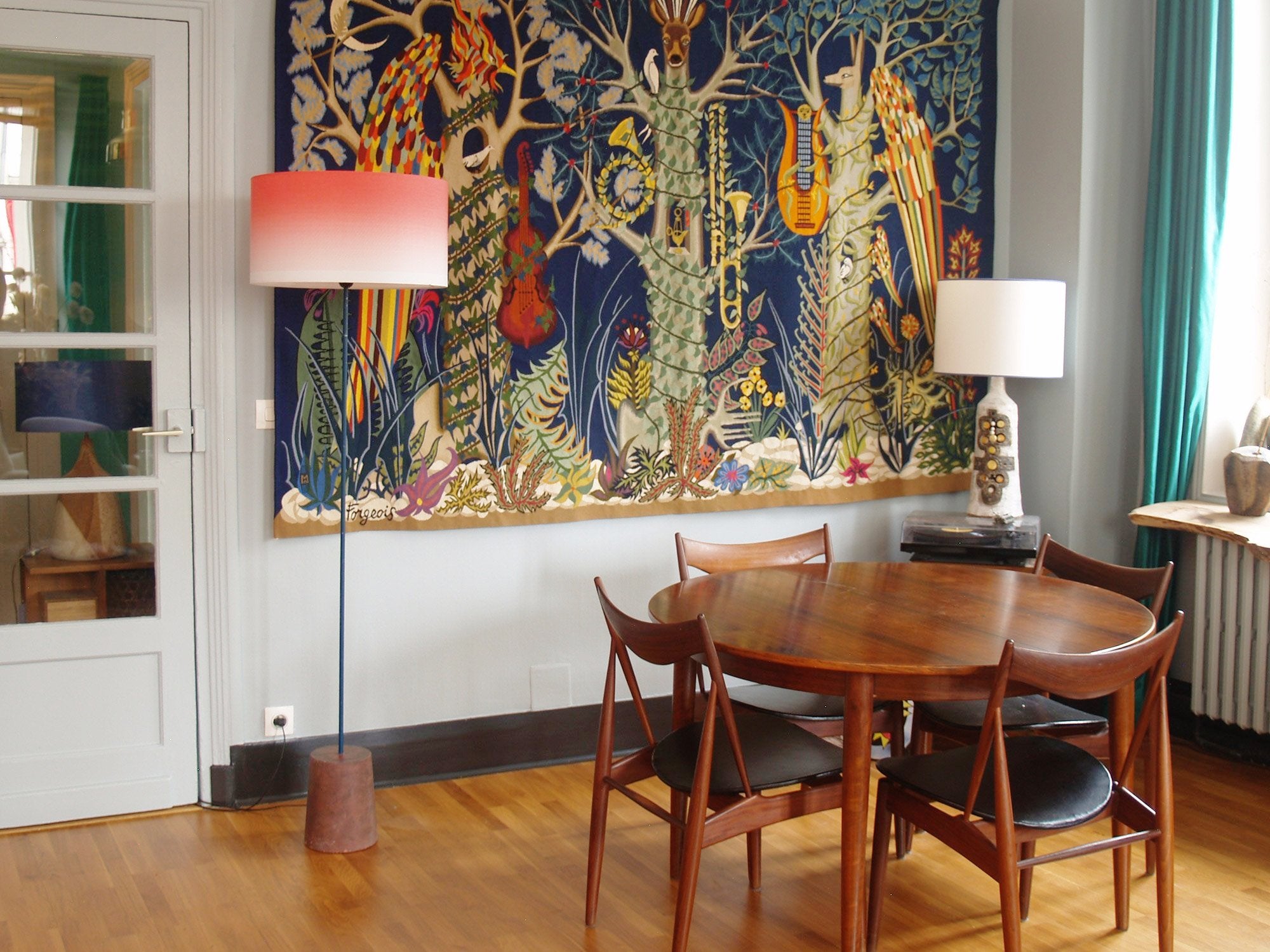 Lampadaire postmoderniste, Entourage du Groupe Memphis France (vers 1980)..Minimalist Memphis style Postmodernist Floor lamp, France (circa 1980)