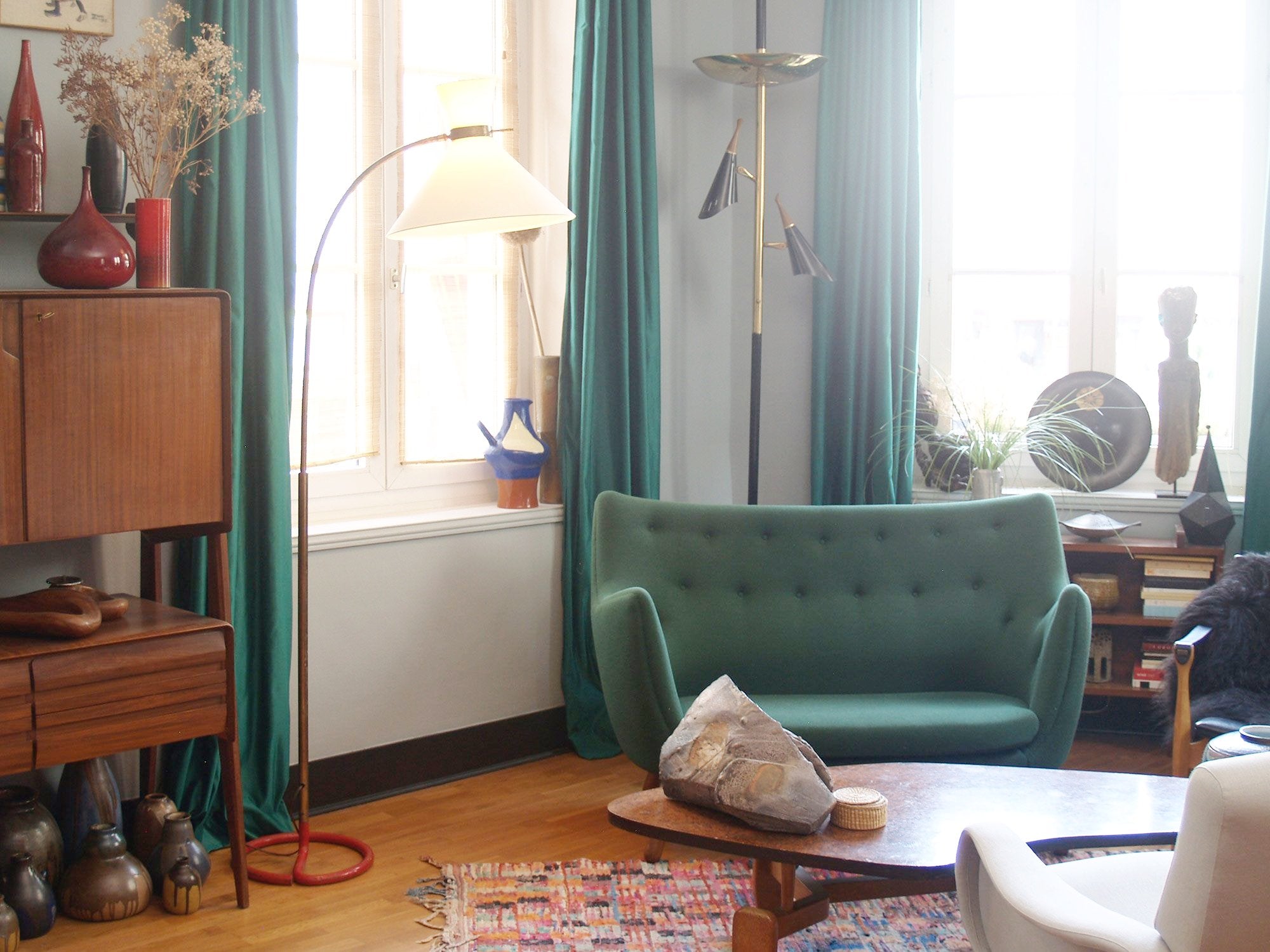 Grand lampadaire moderniste par Stablet, France (vers 1930-50)..Modernist Stablet floor lamp, France (circa 1930-50)