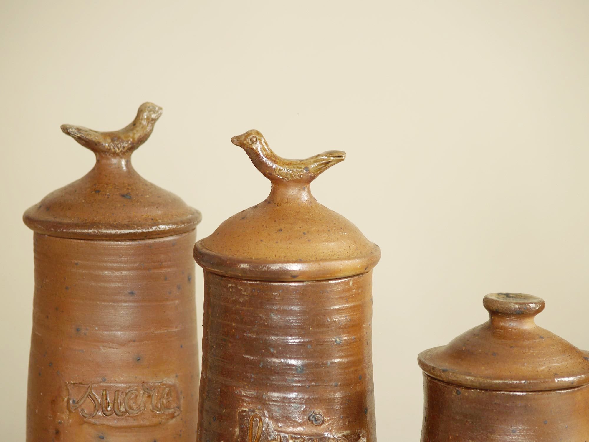 Ensemble de pots par Jean & Jacqueline Lerat, France (vers 1953)..Set of pots by Jean & Jacqueline Lerat, France (circa 1953)