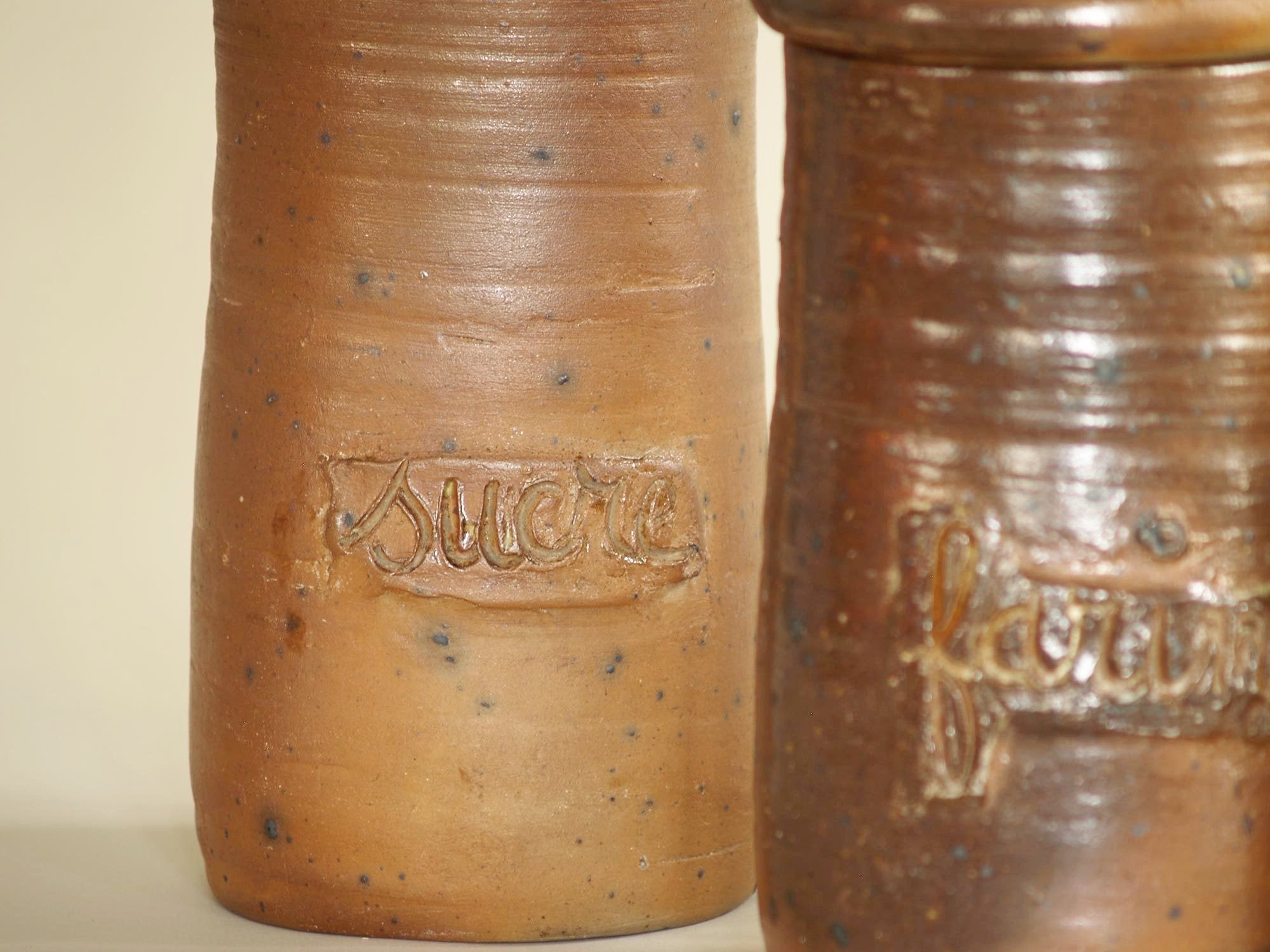 Ensemble de pots par Jean & Jacqueline Lerat, France (vers 1953)..Set of pots by Jean & Jacqueline Lerat, France (circa 1953)