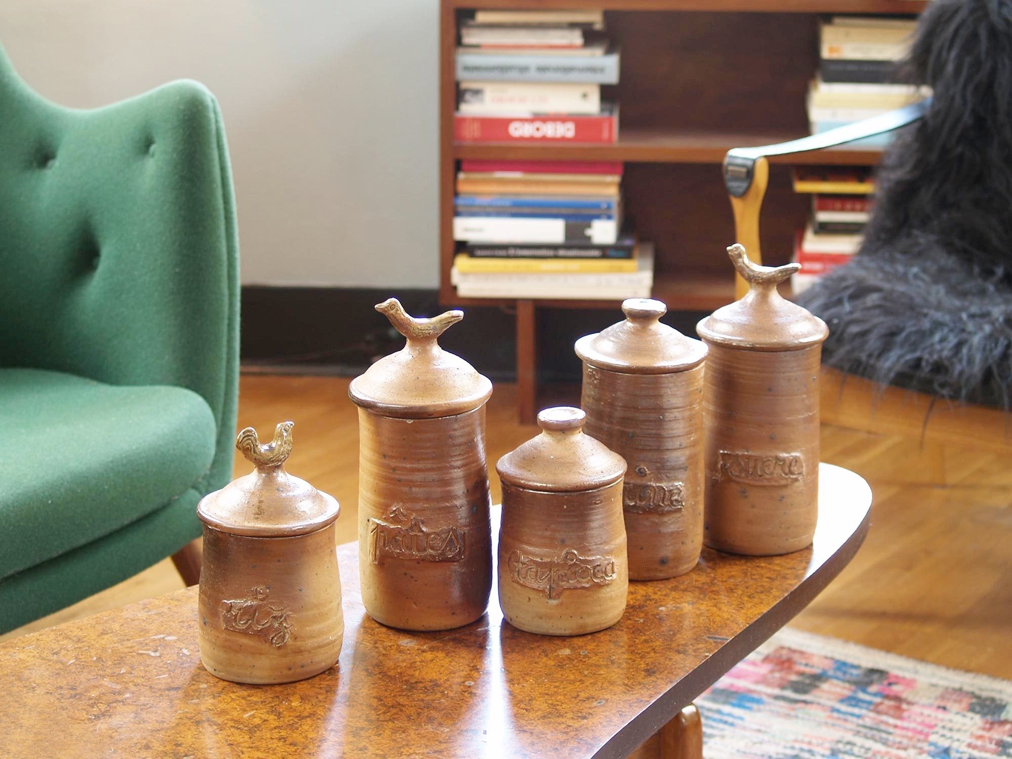 Ensemble de pots par Jean & Jacqueline Lerat, France (vers 1953)..Set of pots by Jean & Jacqueline Lerat, France (circa 1953)