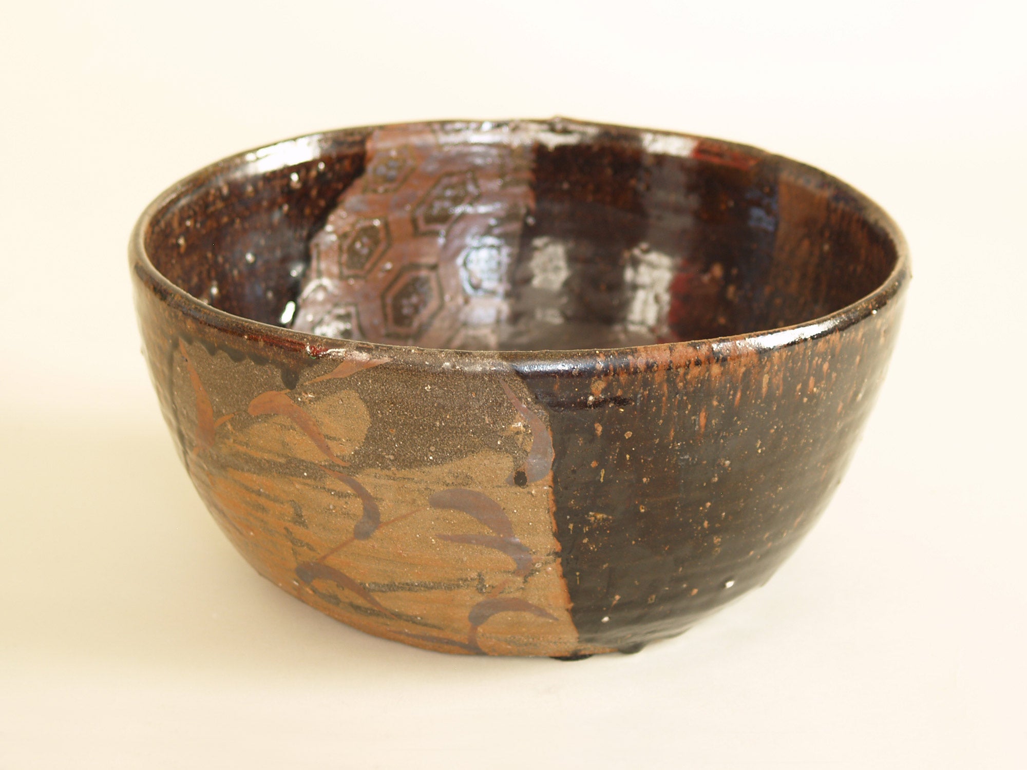 Monumental chawan collectif pour cérémonie du thé Ochamori, Japon (vers 1930-50)..Seto ware big chawan bowl for big Ochamori tea ceremony, Japan (ca. 1930-50)