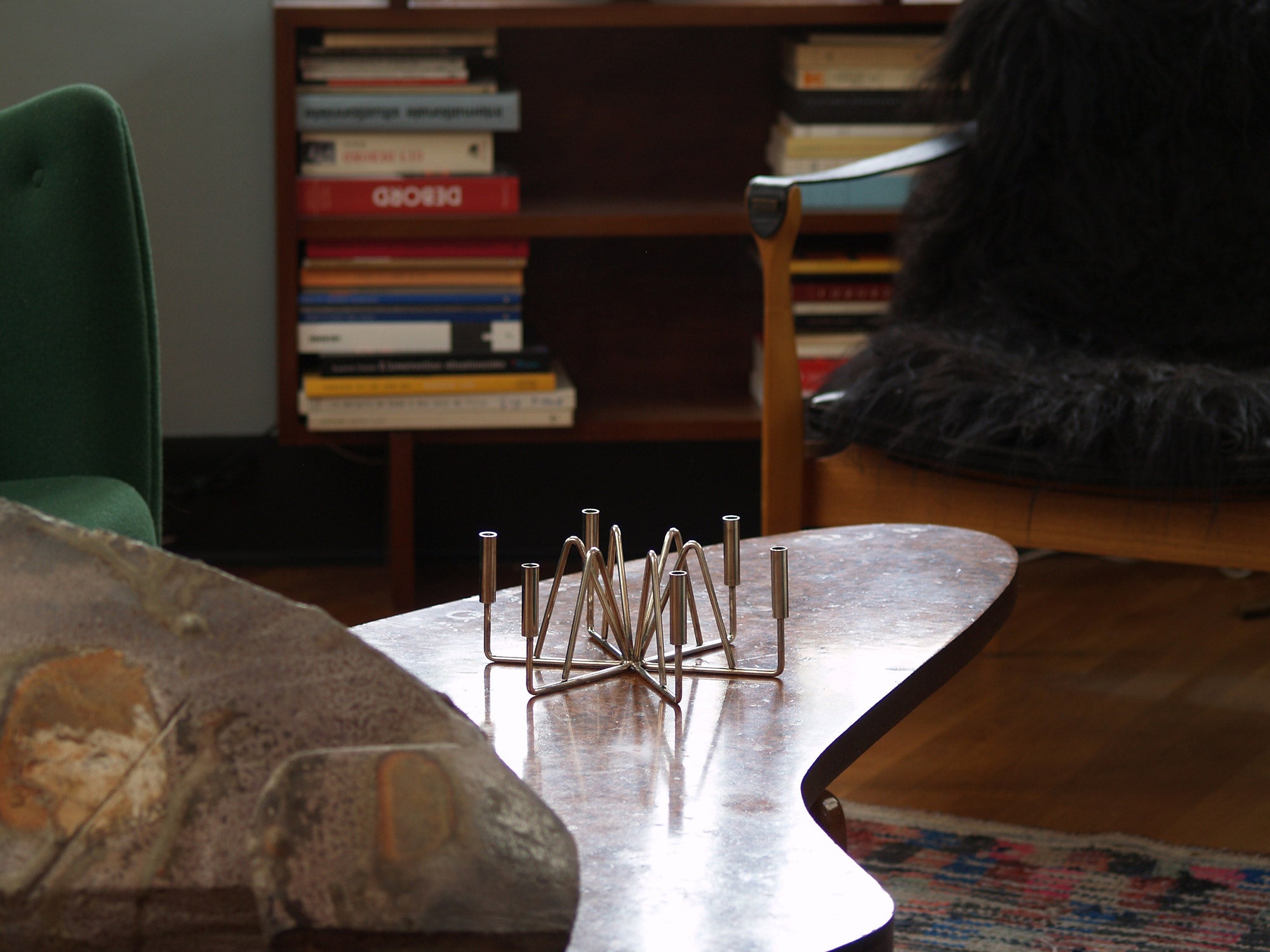Chandelier, centre de table moderniste, Danemark (vers 1955)..Table centerpiece chandelier, Denmark (circa 1955)