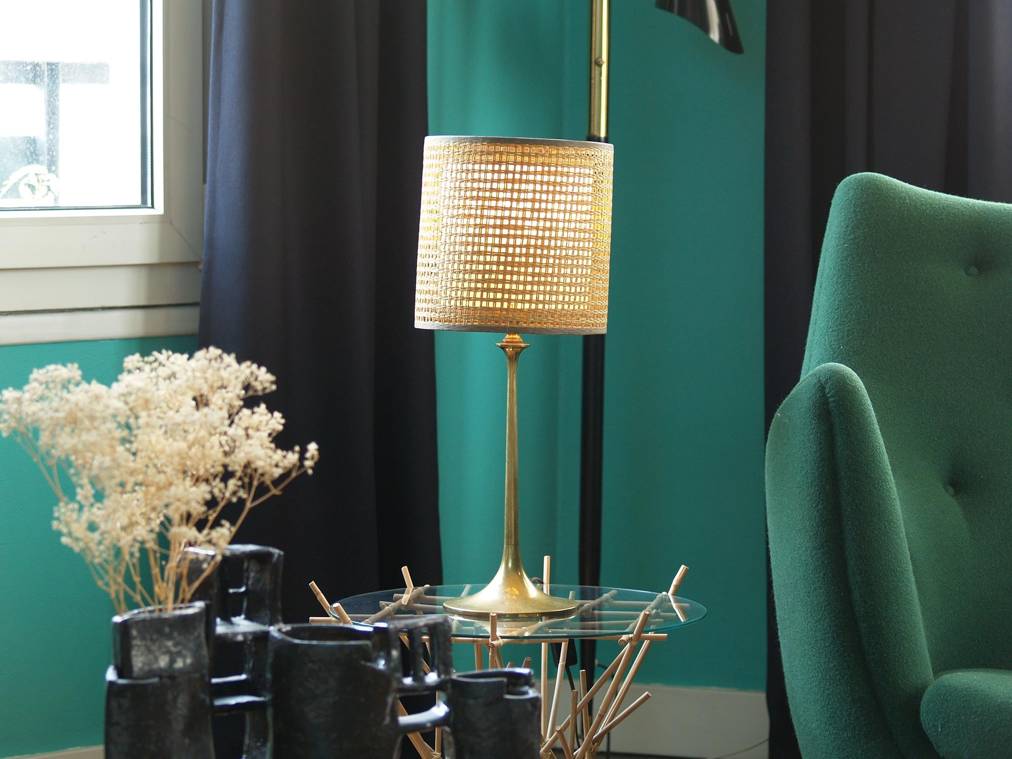 Lampe Grâce suédoise, Suède (vers 1940)..Swedish Grace Table lamp, Sweden (circa 1940)