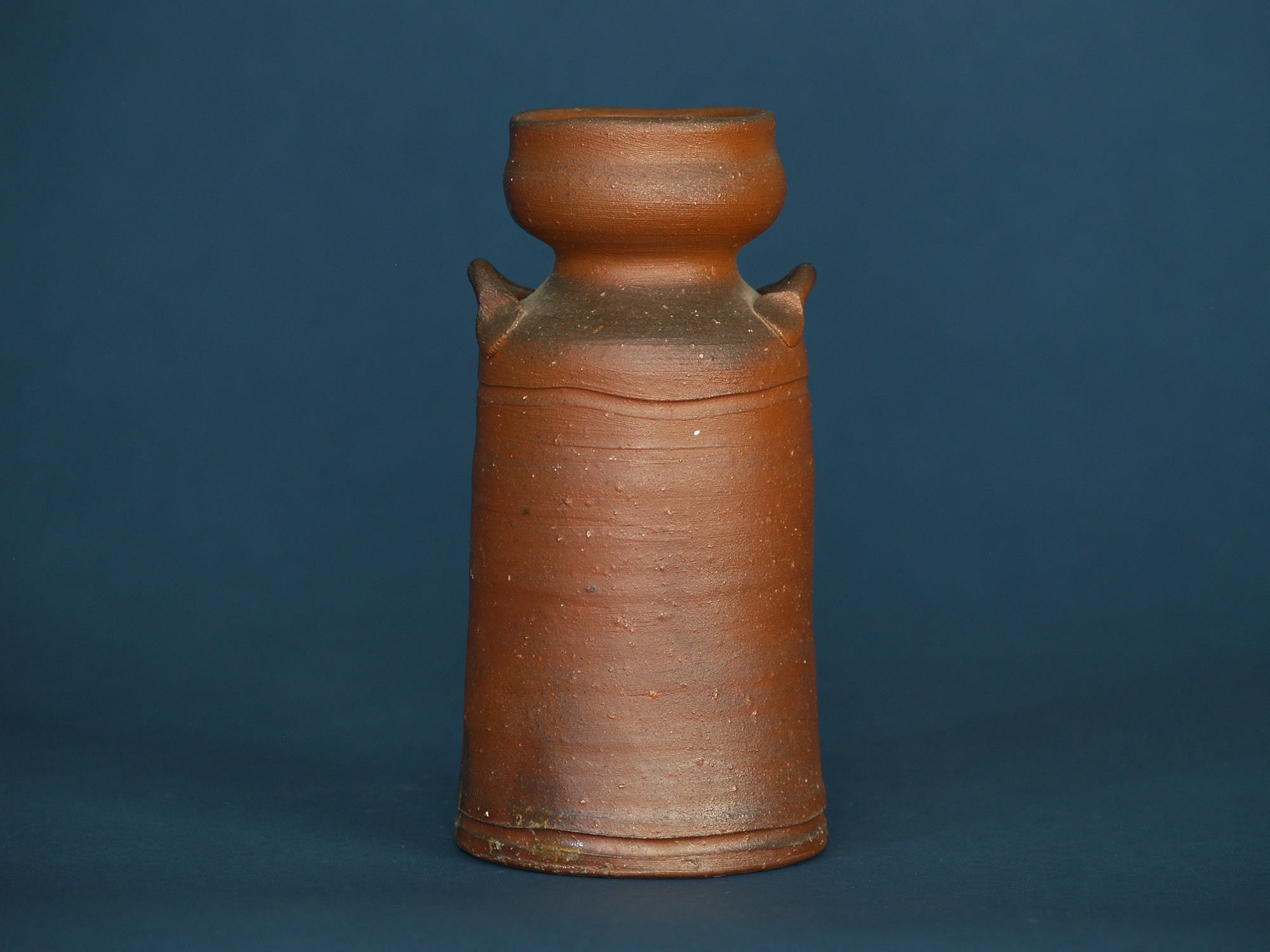Vase à anses Hanaire de Bizen, Japon (vers 1980)..Hanaire Bizen ware vase, Japan (ca. 1980)