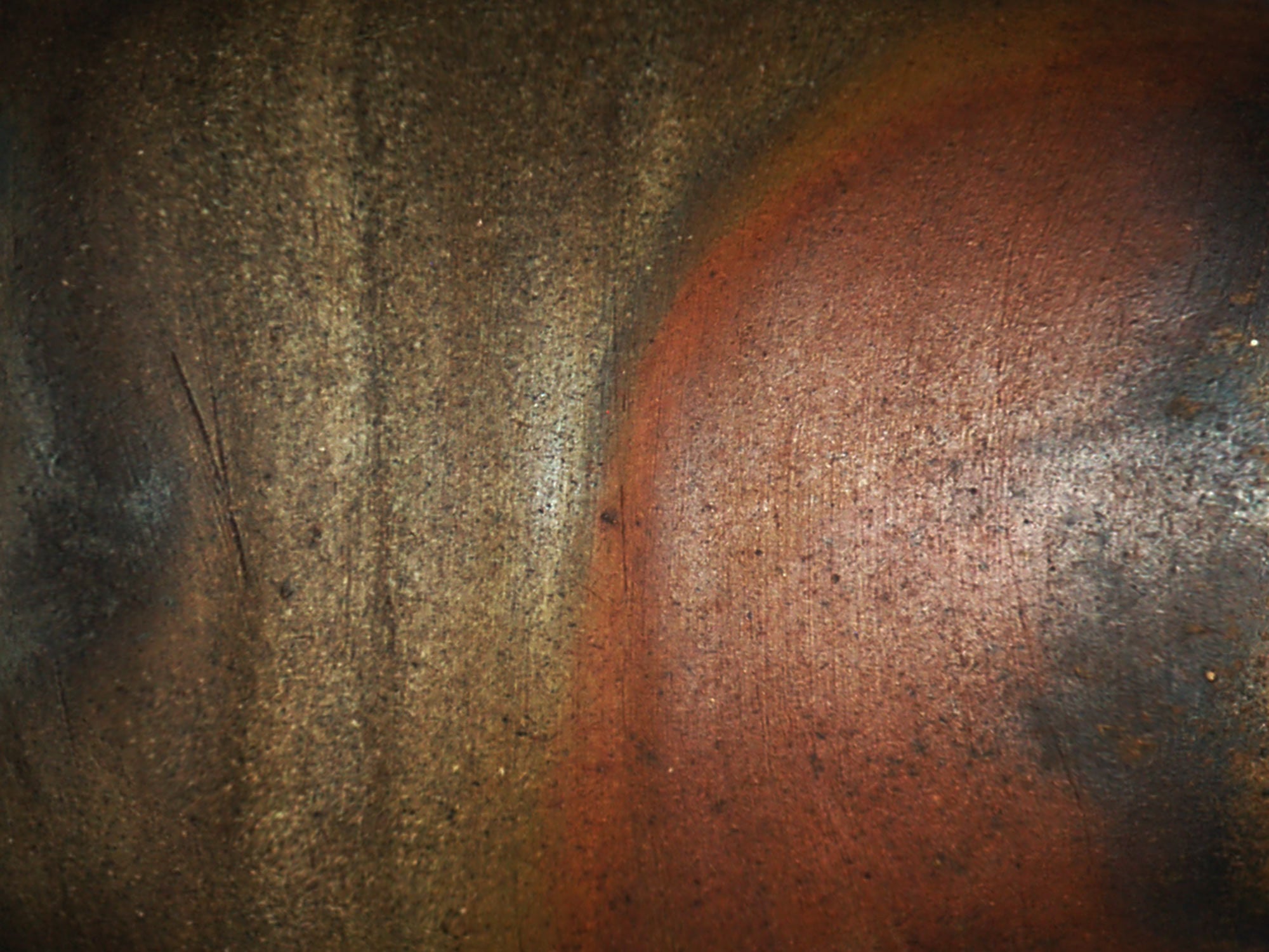Vase ovoïde fuselé de Bizen, Japon (vers 1980)..Ovoid Bizen ware vase, Japan (ca. 1980)