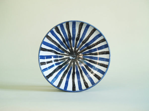 Rare grande coupe de Robert Picault, France (vers 1949)..Large striped Bowl by Robert Picault, France (circa 1949)