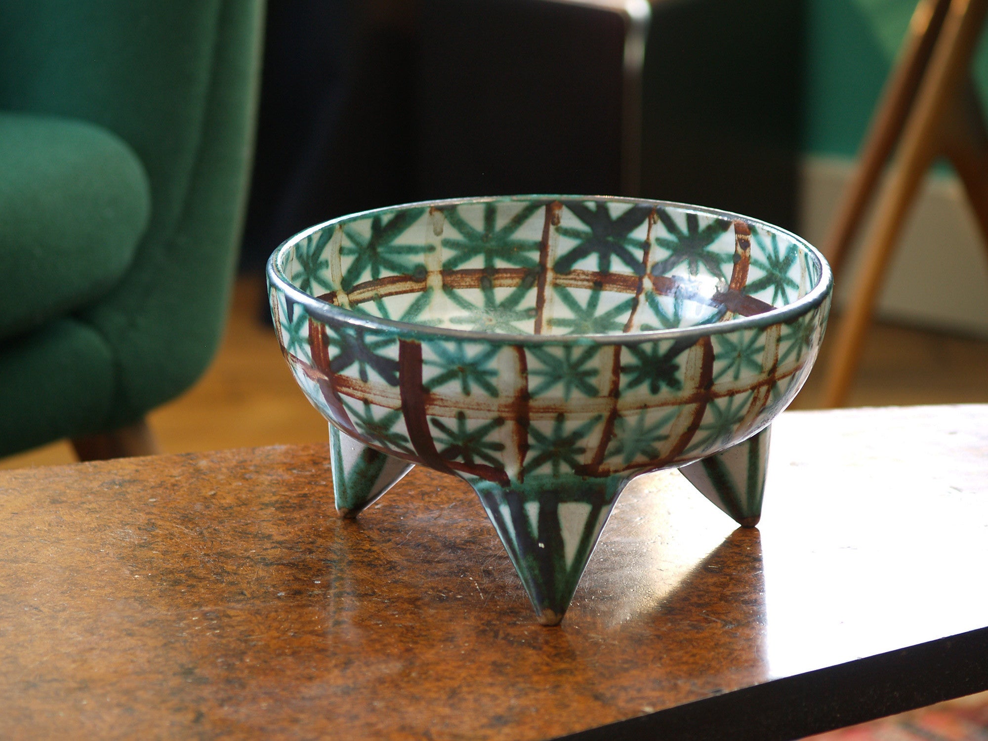 Grande coupe tripode de Robert Picault, France (vers 1948)..Large tripod Bowl by Robert Picault, France (circa 1948)