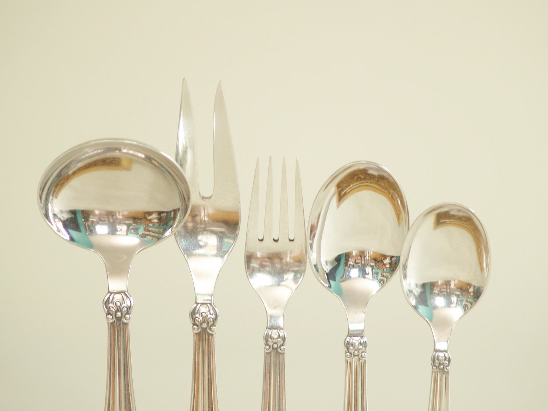 Ménagère, service Hanne par Fredericia Sølv, Danemark (vers 1950)..Hanne Model Cutlery Set by Fredericia Sølv, Denmark (circa 1950)