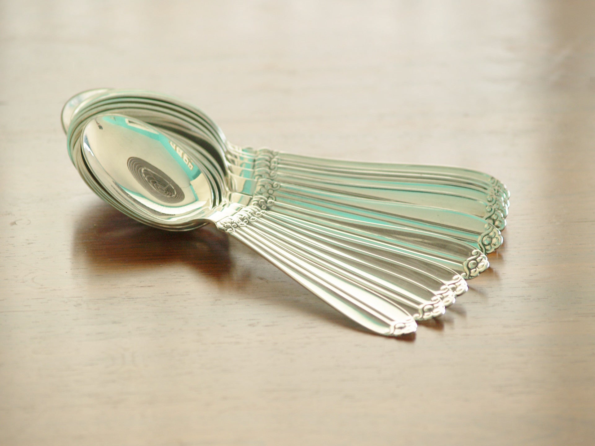 Ménagère, service Hanne par Fredericia Sølv, Danemark (vers 1950)..Hanne Model Cutlery Set by Fredericia Sølv, Denmark (circa 1950)