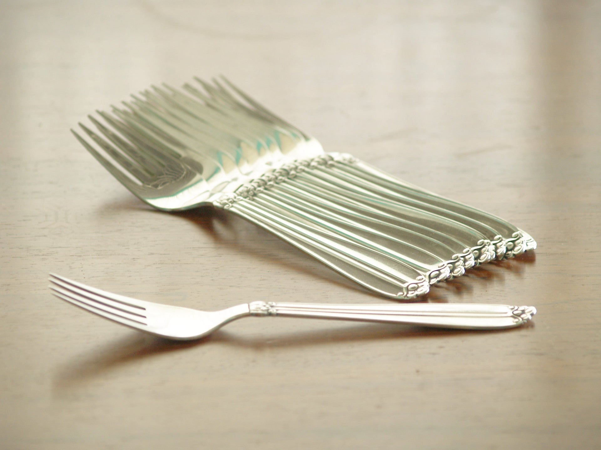 Ménagère, service Hanne par Fredericia Sølv, Danemark (vers 1950)..Hanne Model Cutlery Set by Fredericia Sølv, Denmark (circa 1950)