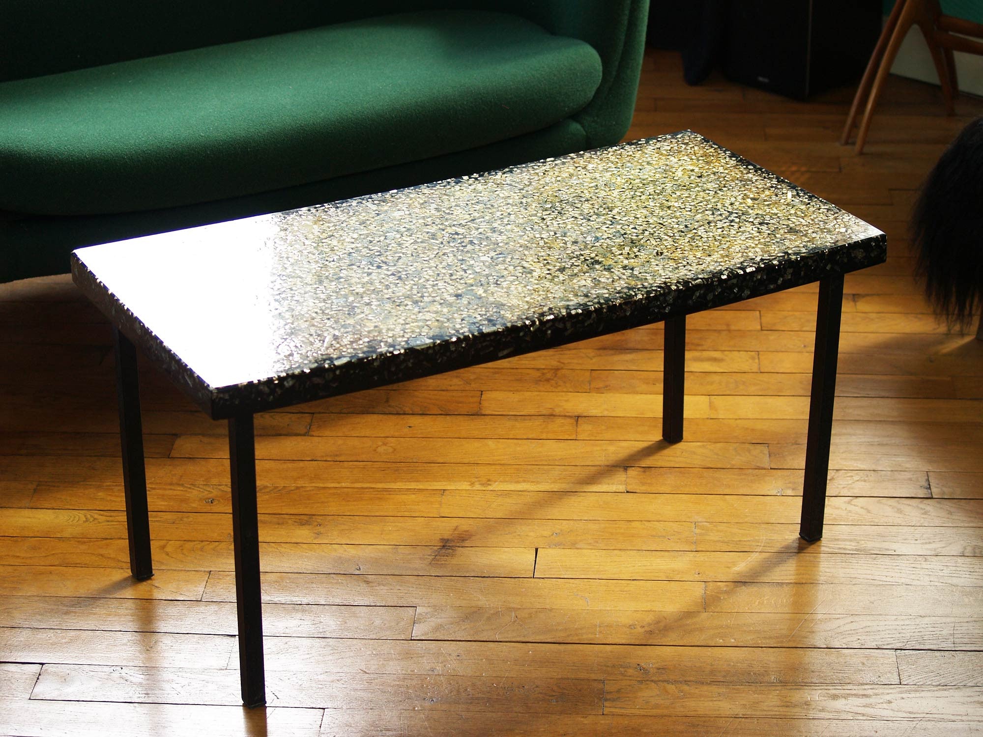 Table basse en résine de Pierre Giraudon, France (vers 1970)..Fractal Resin coffee table by Pierre Giraudon, France (circa 1970)