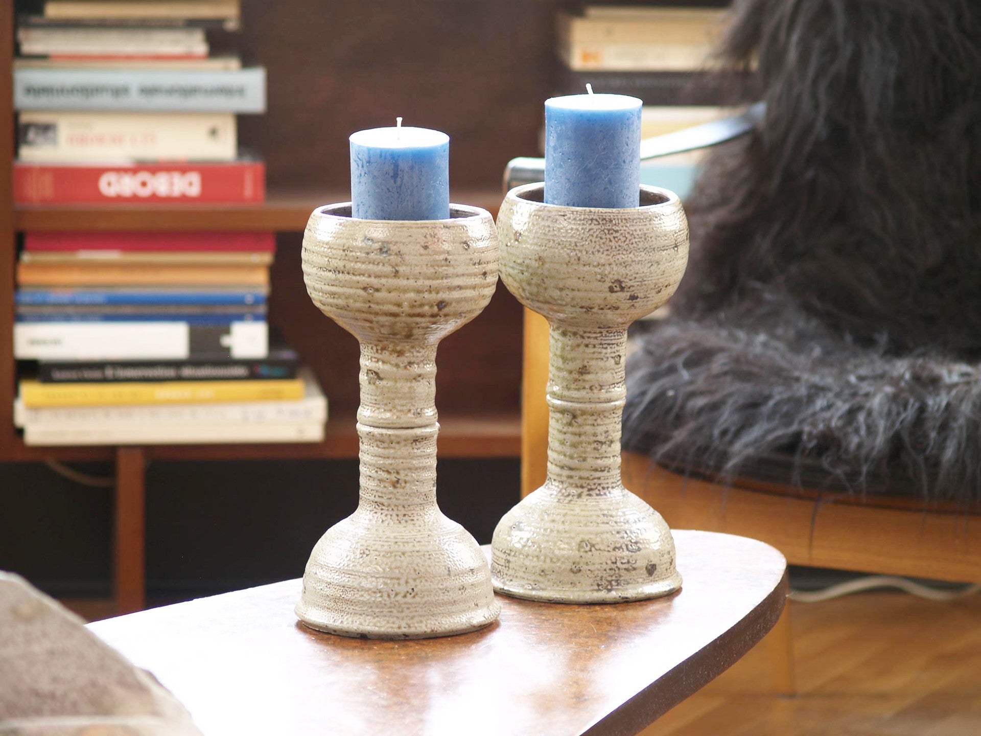 Sculpturale paire de torchères de Gustave Tiffoche, France (vers 1965)..Huge candle holders set by Gustave Tiffoche, France (circa 1965)