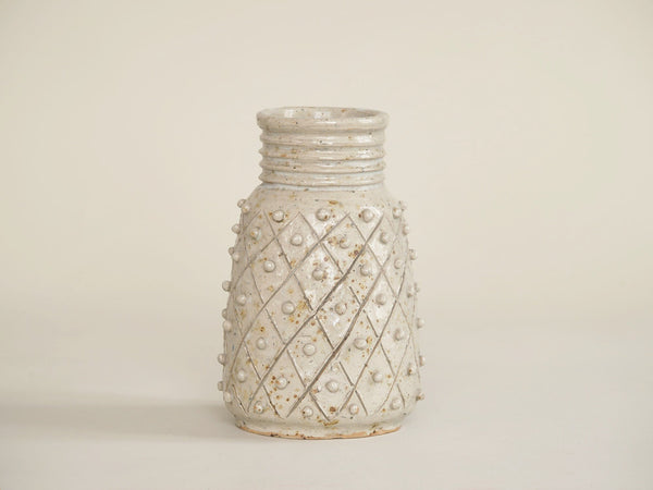 Vase d'André Rozay à La Borne, France (1945)..Brutalist La Borne stoneware vase by André Rozay, France (ca. 1945)