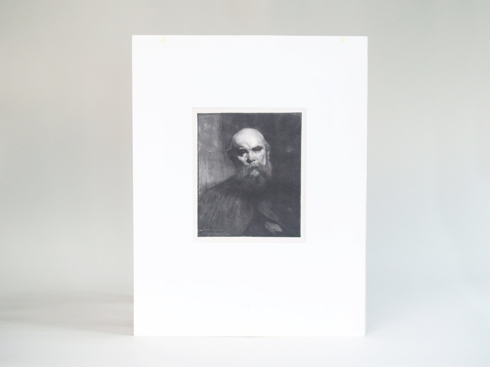 Estampe Paul Verlaine d’après Eugène Carrière, France (vers 1890)..Woodcut Paul Verlaine from Eugène Carrière, France (circa 1890)